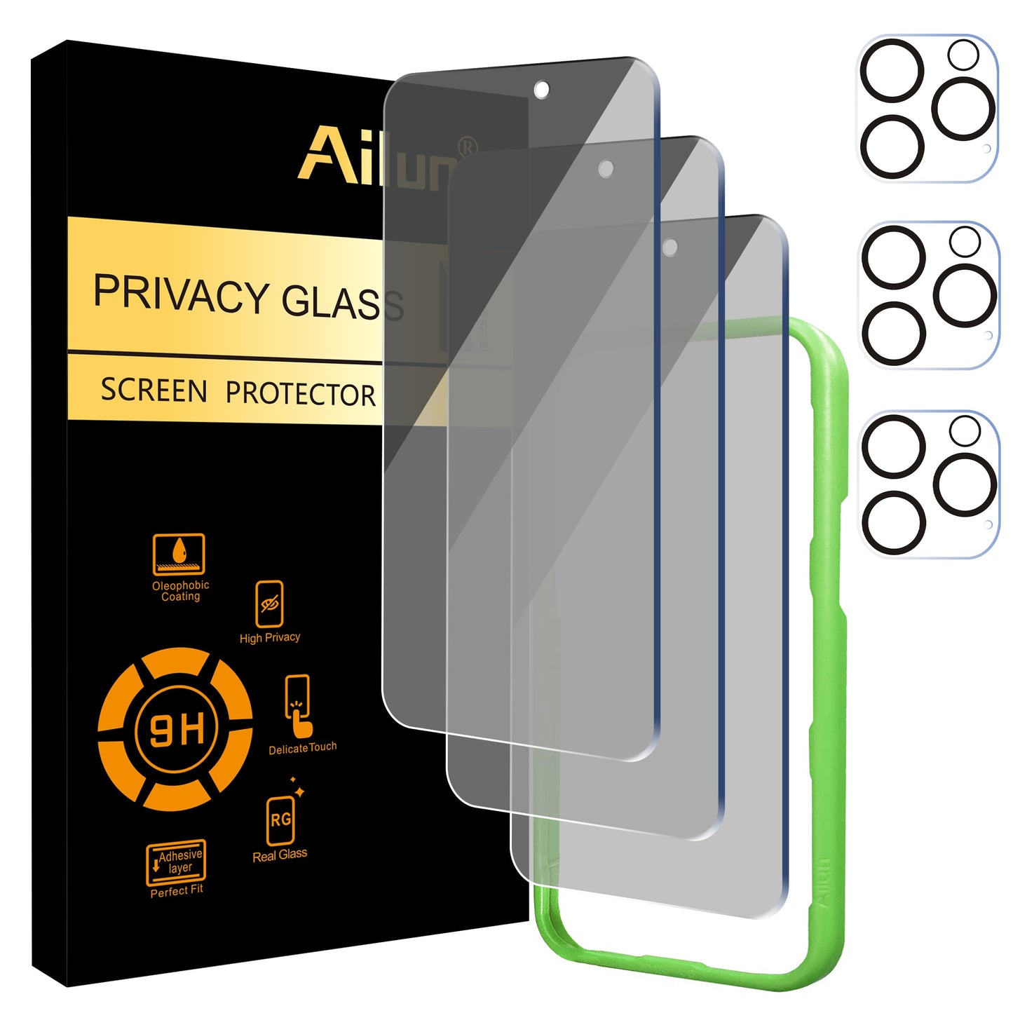 Ailun iPhone 16 Privacy & Lens Protector 3-Pack - Small Enterprise