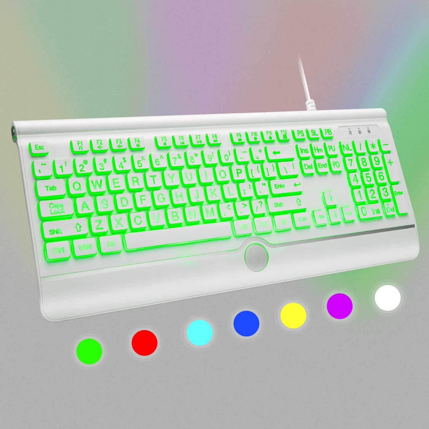 GlowType: Large Print 7-Color Backlit Keyboard