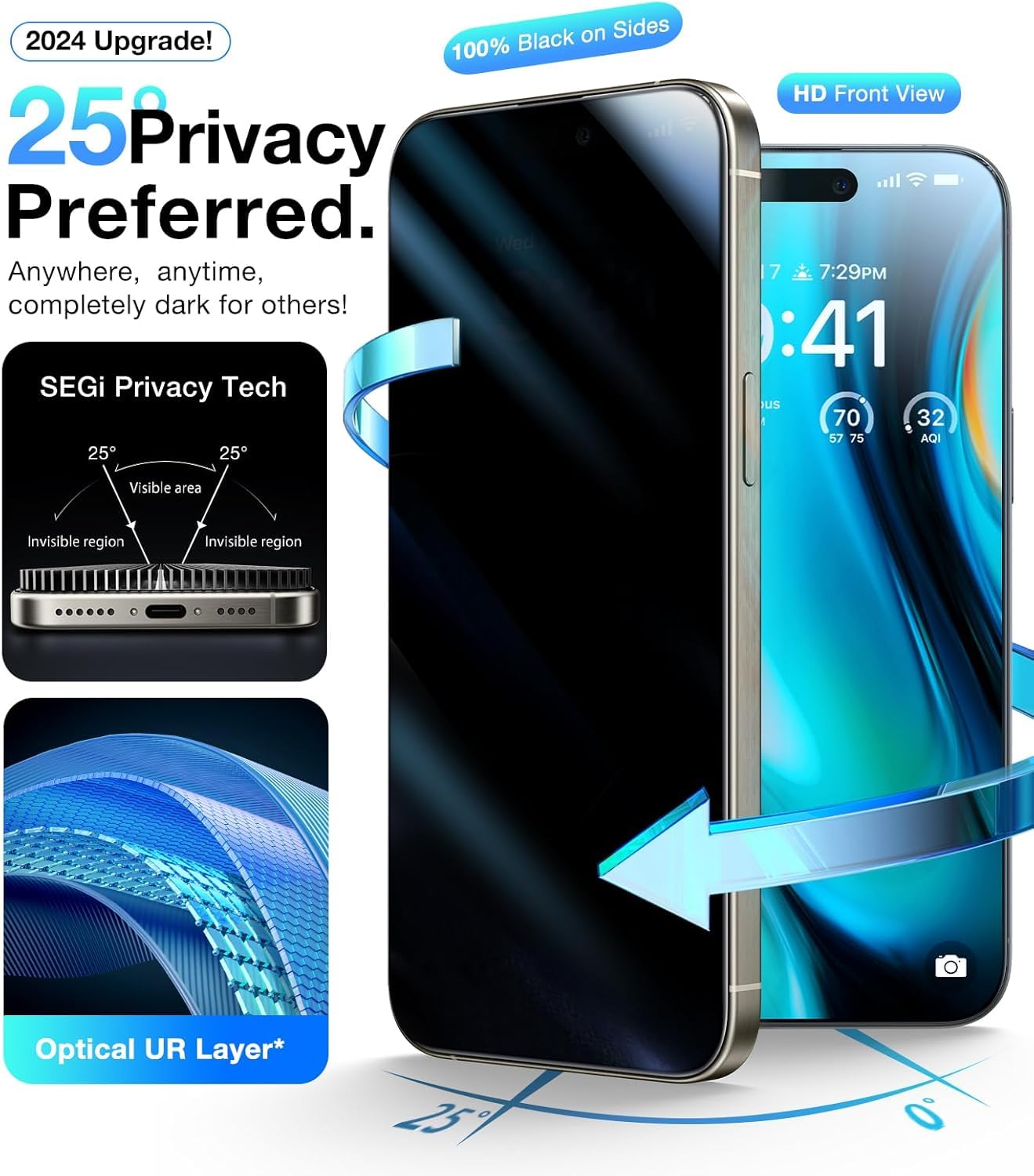 UltraGlass 9H+ Privacy Shield for iPhone 16 - Small Enterprise