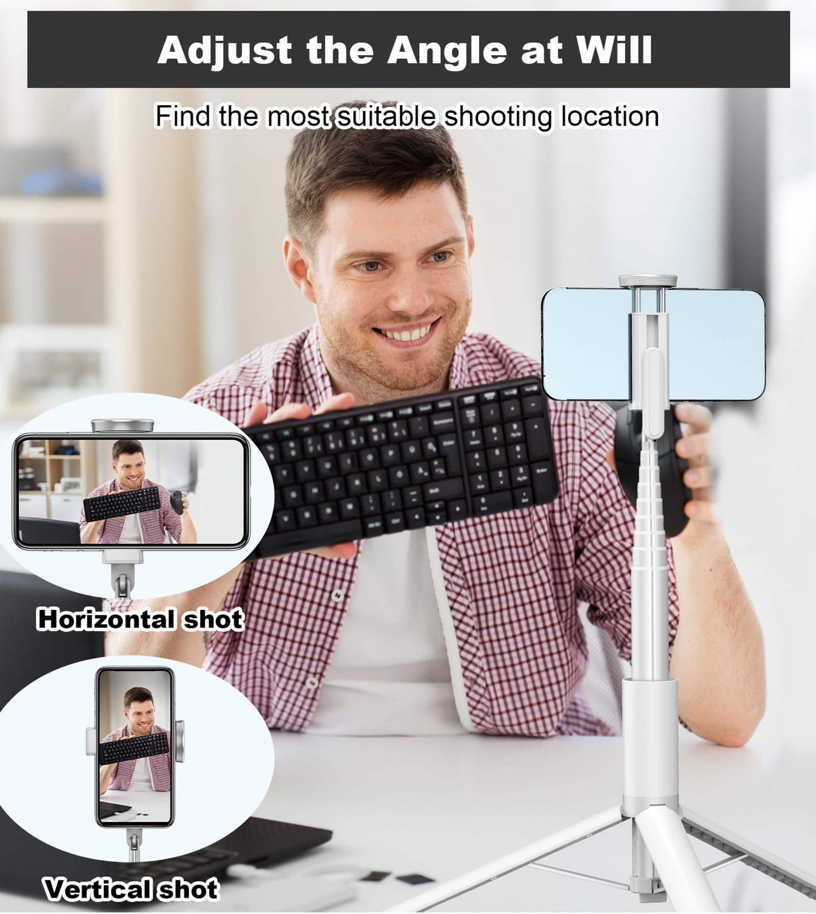 TONEOF MagFlex 68 Tripod Selfie Stick - Beige Gray - Small Enterprise