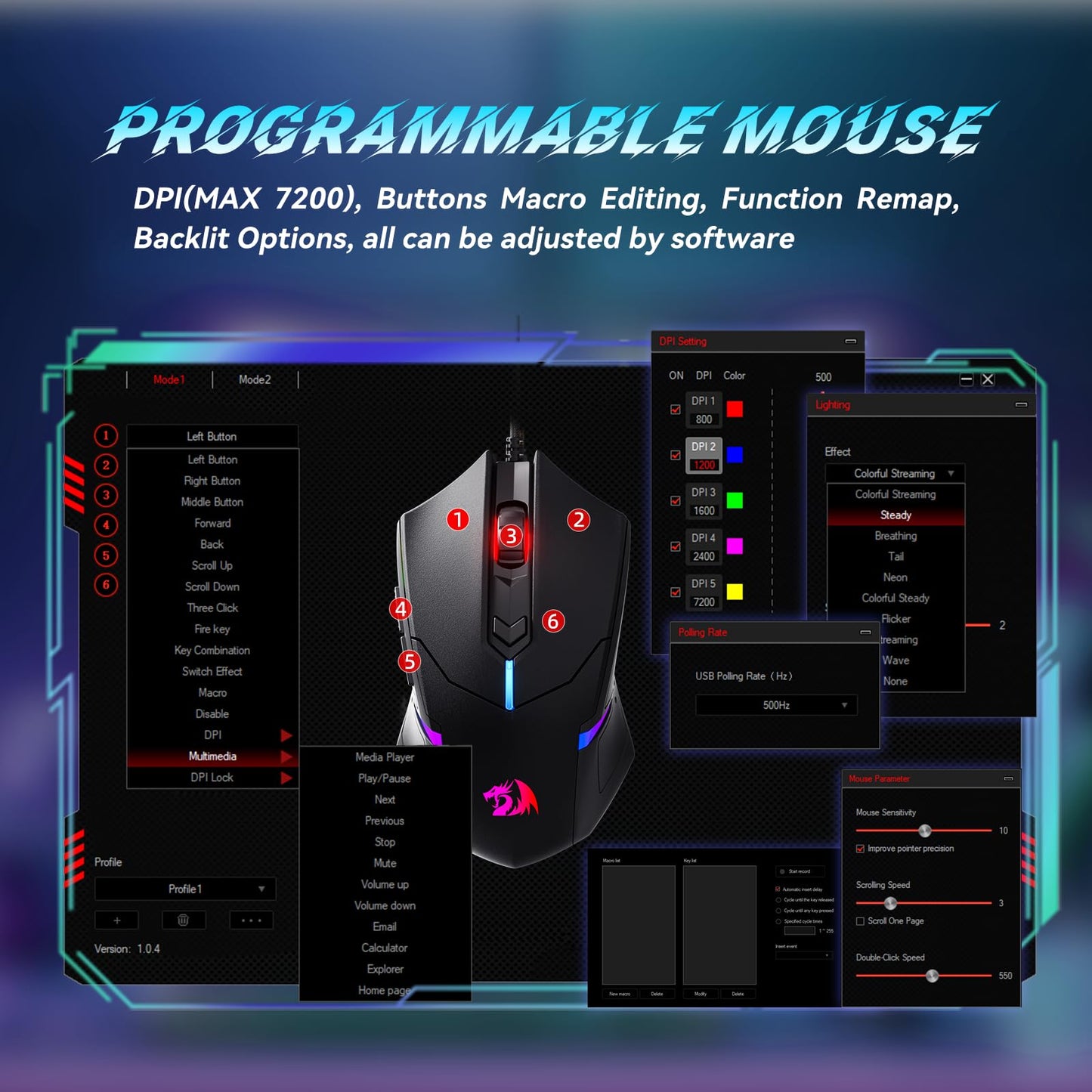 Redragon Elite RGB Combo: S101 Keyboard & M601 Mouse