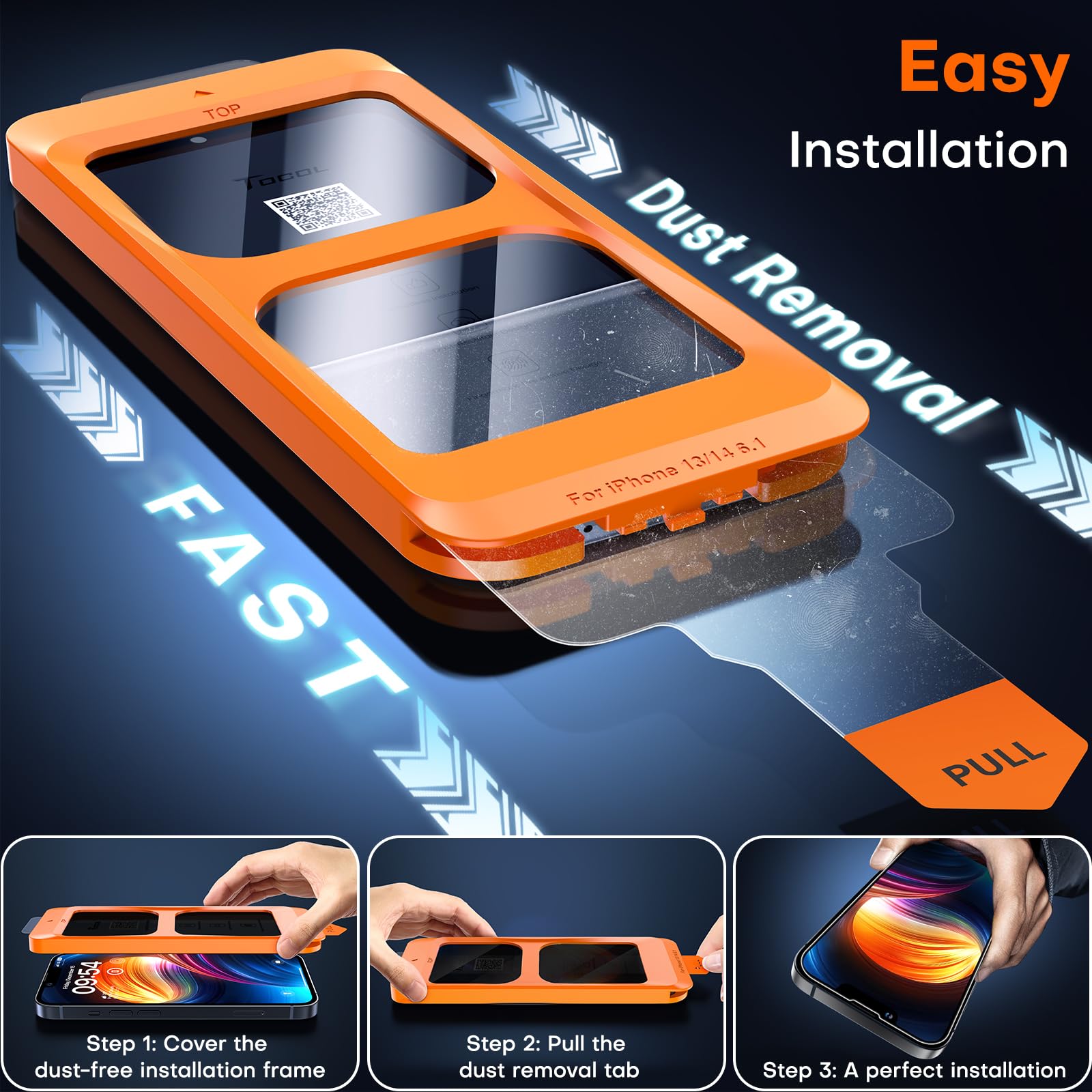 TOCOL Privacy Shield 9H Glass for iPhone 15 - 2 Pack - Small Enterprise