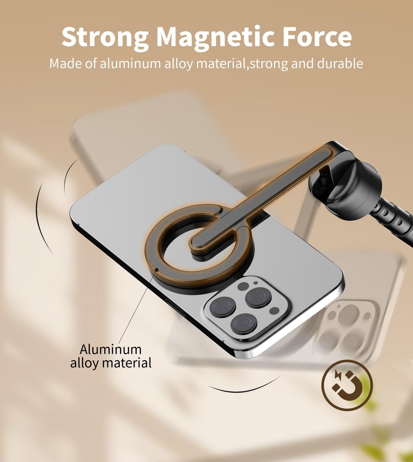 TONEOF MagFlex 68 Tripod Selfie Stick - Beige Gray - Small Enterprise