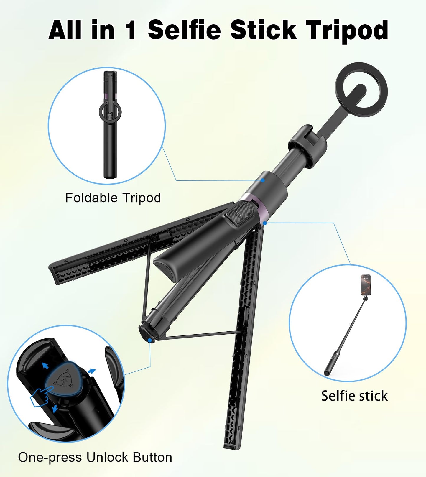 TONEOF MagFlex 68 Tripod Selfie Stick - Beige Gray - Small Enterprise