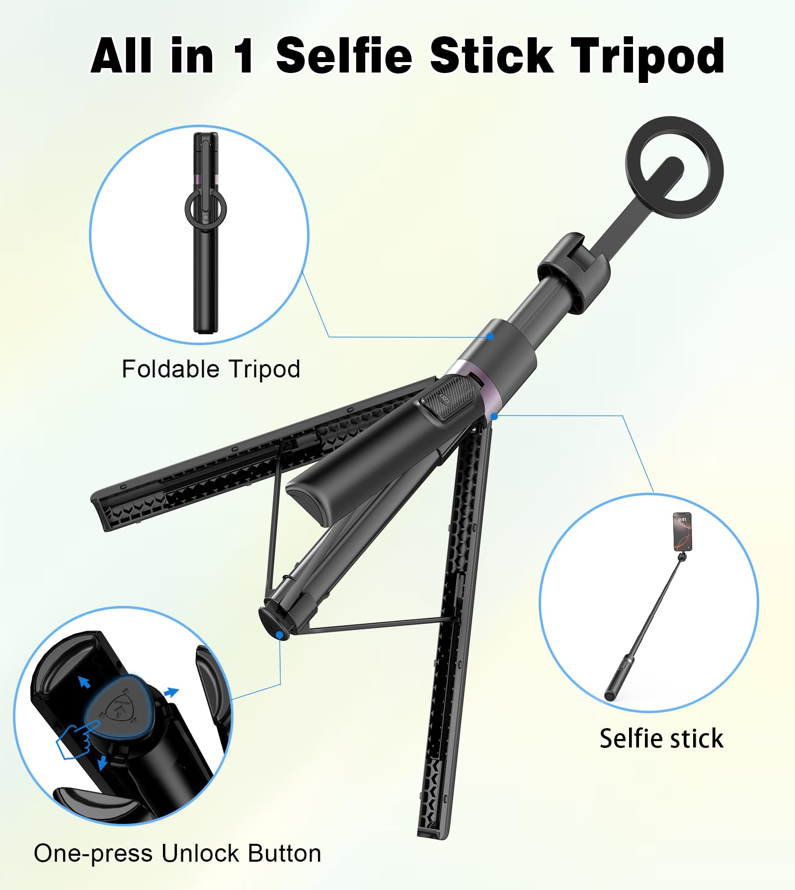 TONEOF MagFlex 68 Tripod Selfie Stick - Beige Gray - Small Enterprise