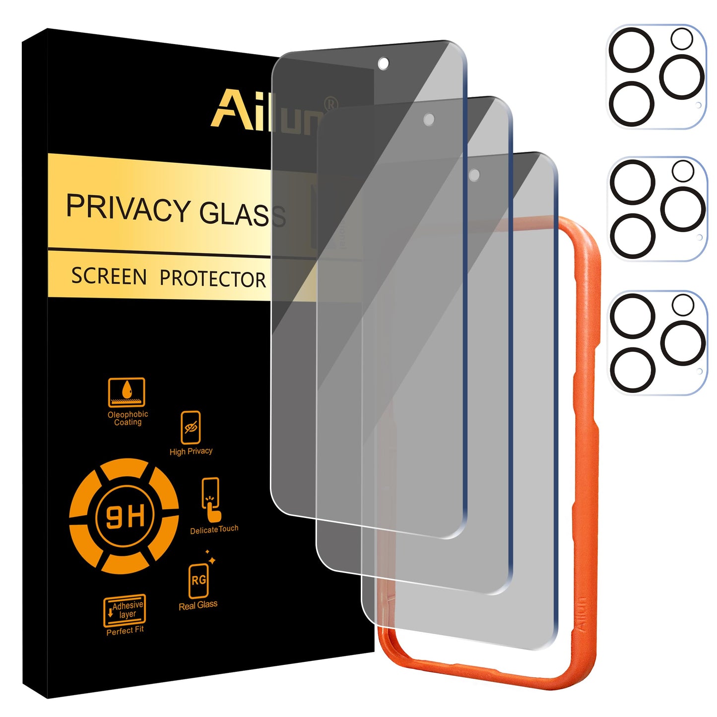 Ailun iPhone 16 Privacy & Lens Protector 3-Pack - Small Enterprise