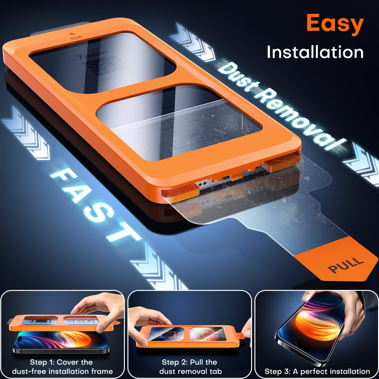 TOCOL Privacy Shield 9H Glass for iPhone 15 - 2 Pack - Small Enterprise