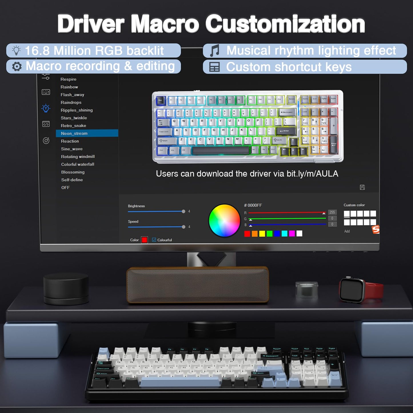 AULA F99 Tri-Mode RGB Wireless Mechanical Keyboard