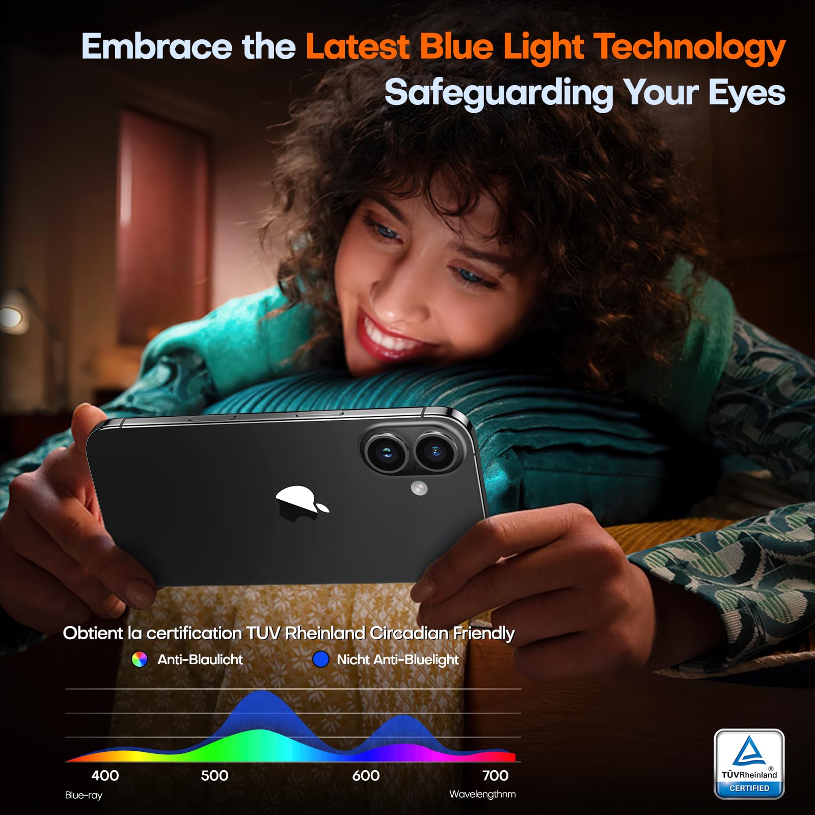 TOCOL Privacy Shield 9H Glass for iPhone 15 - 2 Pack - Small Enterprise