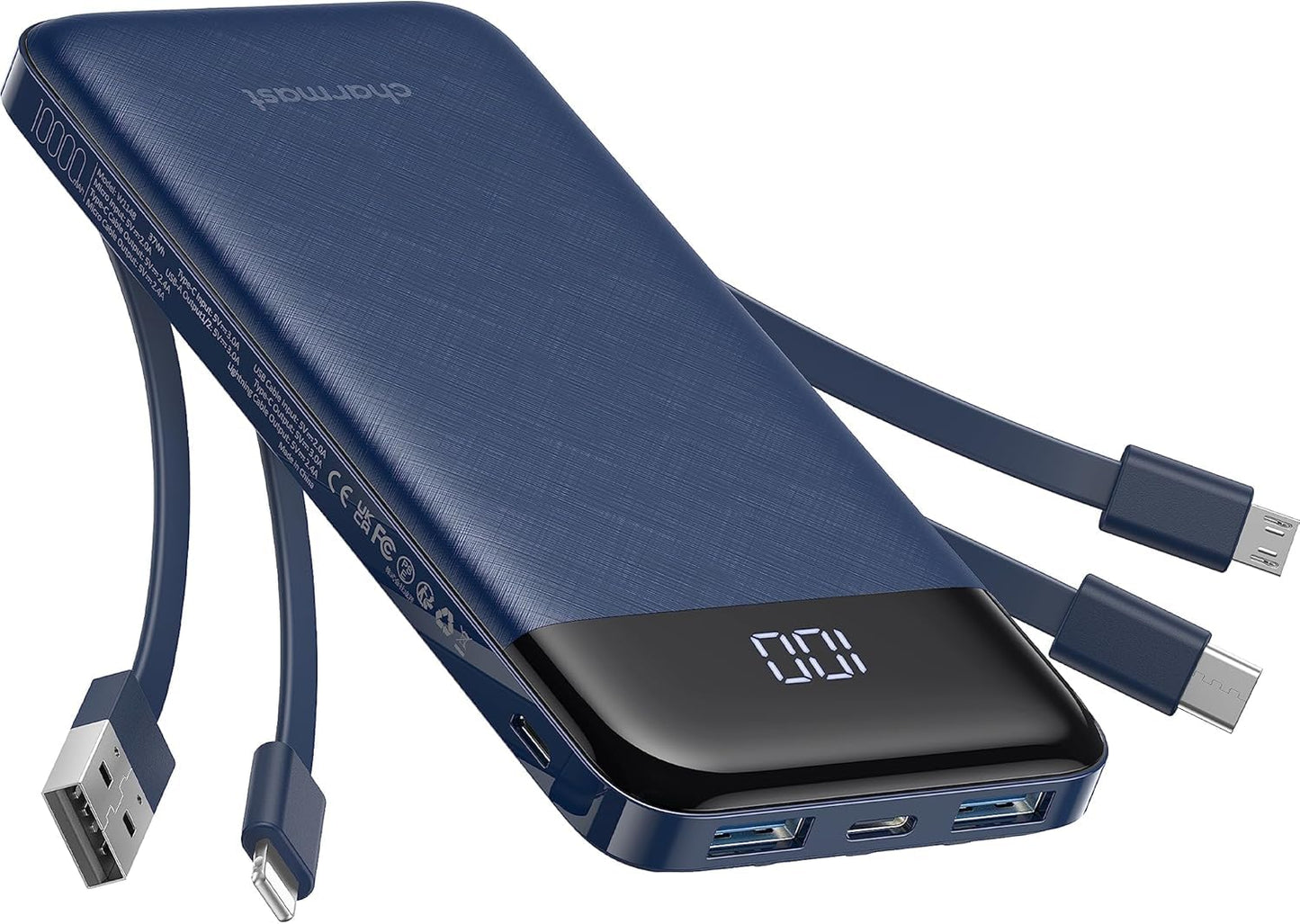 TravelMax 10K: Slim Power Bank w/ Built-in Cables - Small Enterprise
