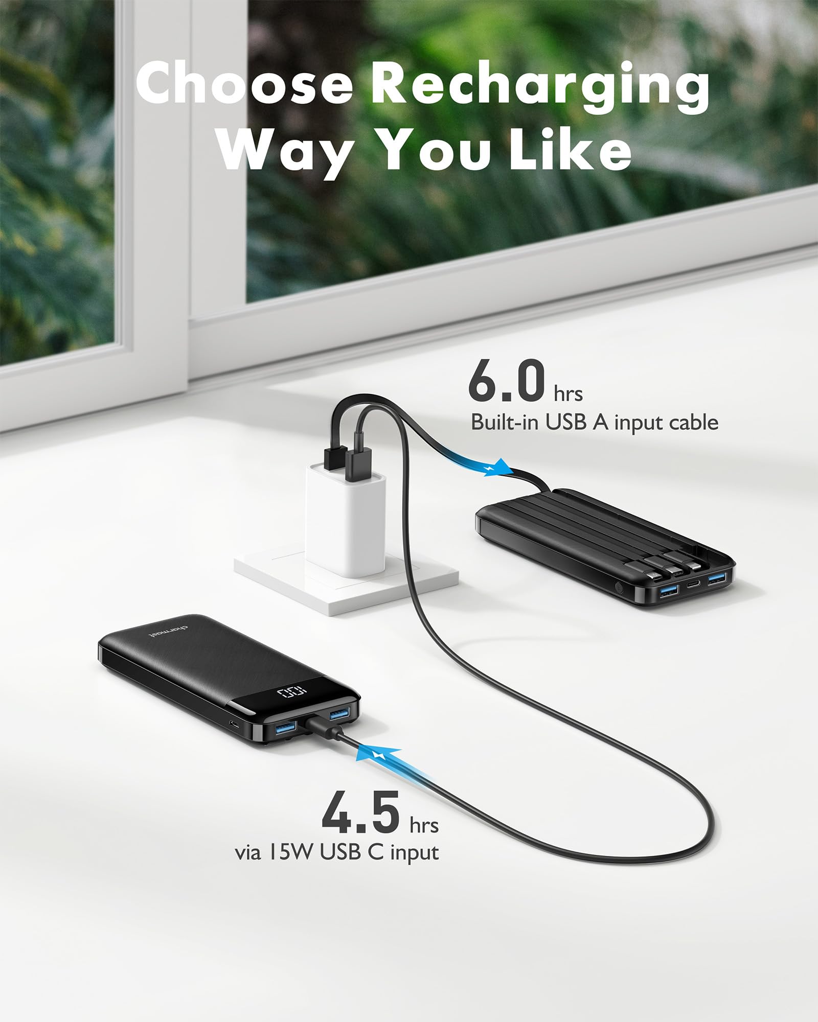 TravelMax 10K: Slim Power Bank w/ Built-in Cables - Small Enterprise