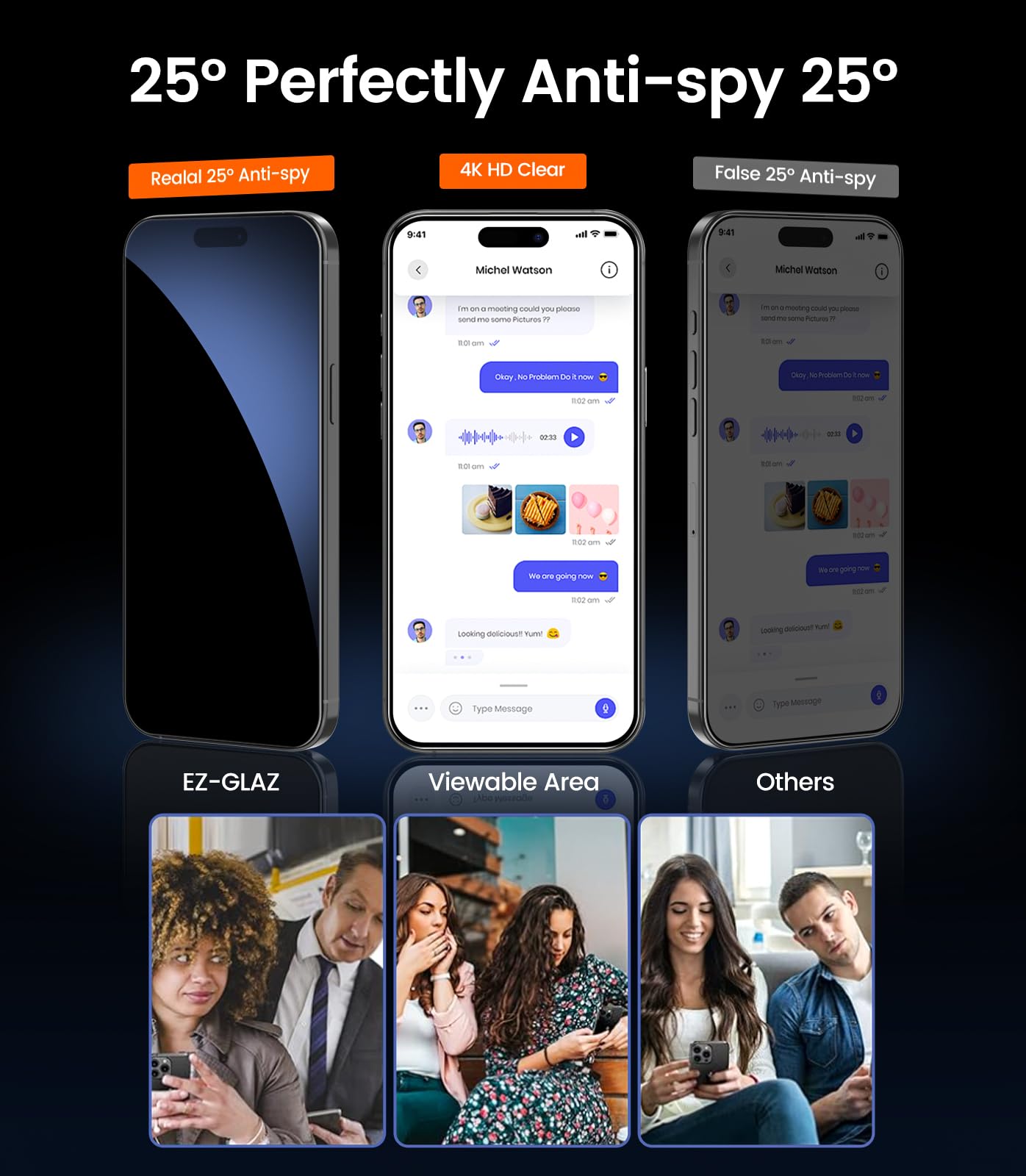 iPhone 13 4-Pack Privacy Glass Shield - Military Grade - Small Enterprise