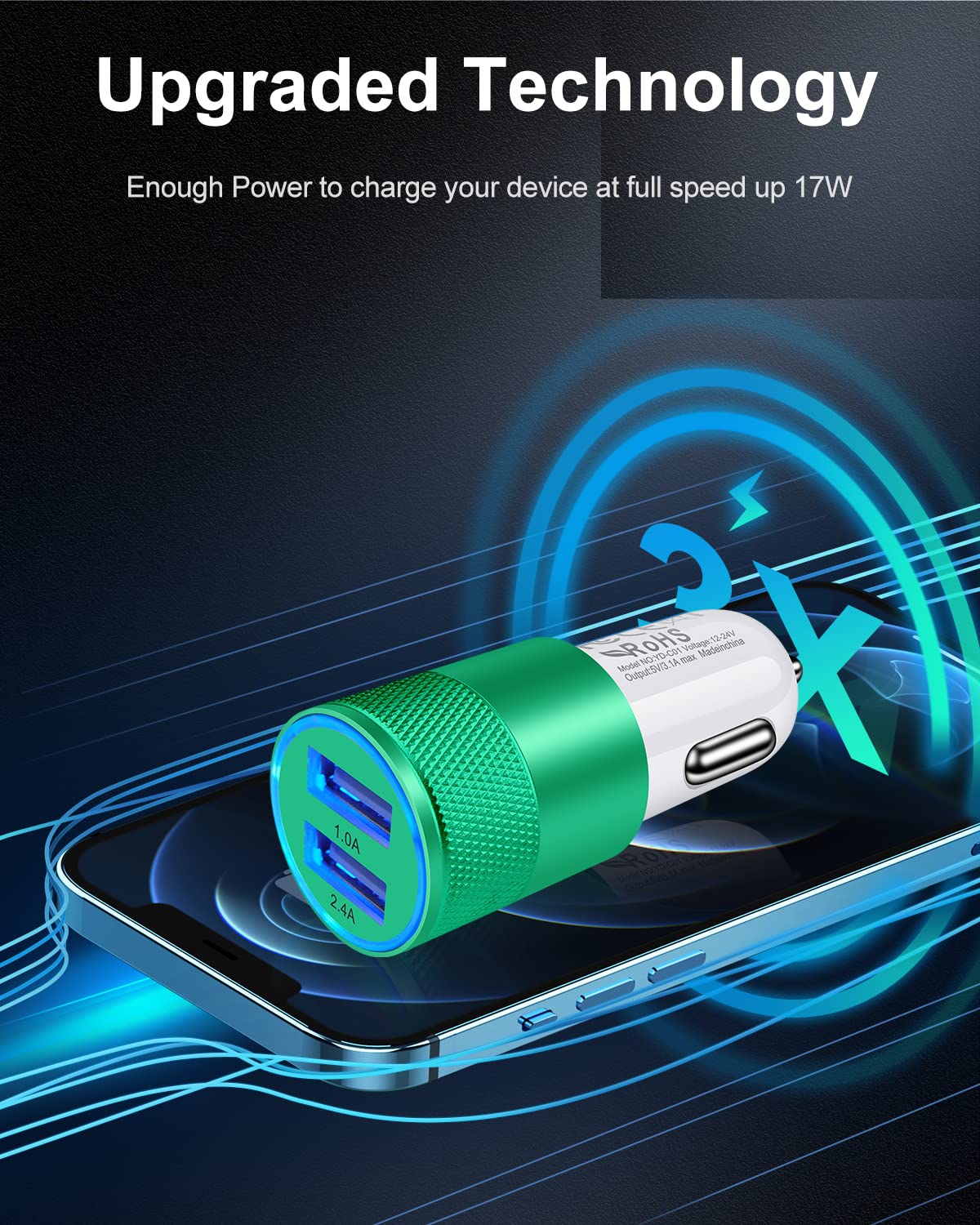 DualBoost Car Charger: Fast 3.4A 2-Pack USB Adapter