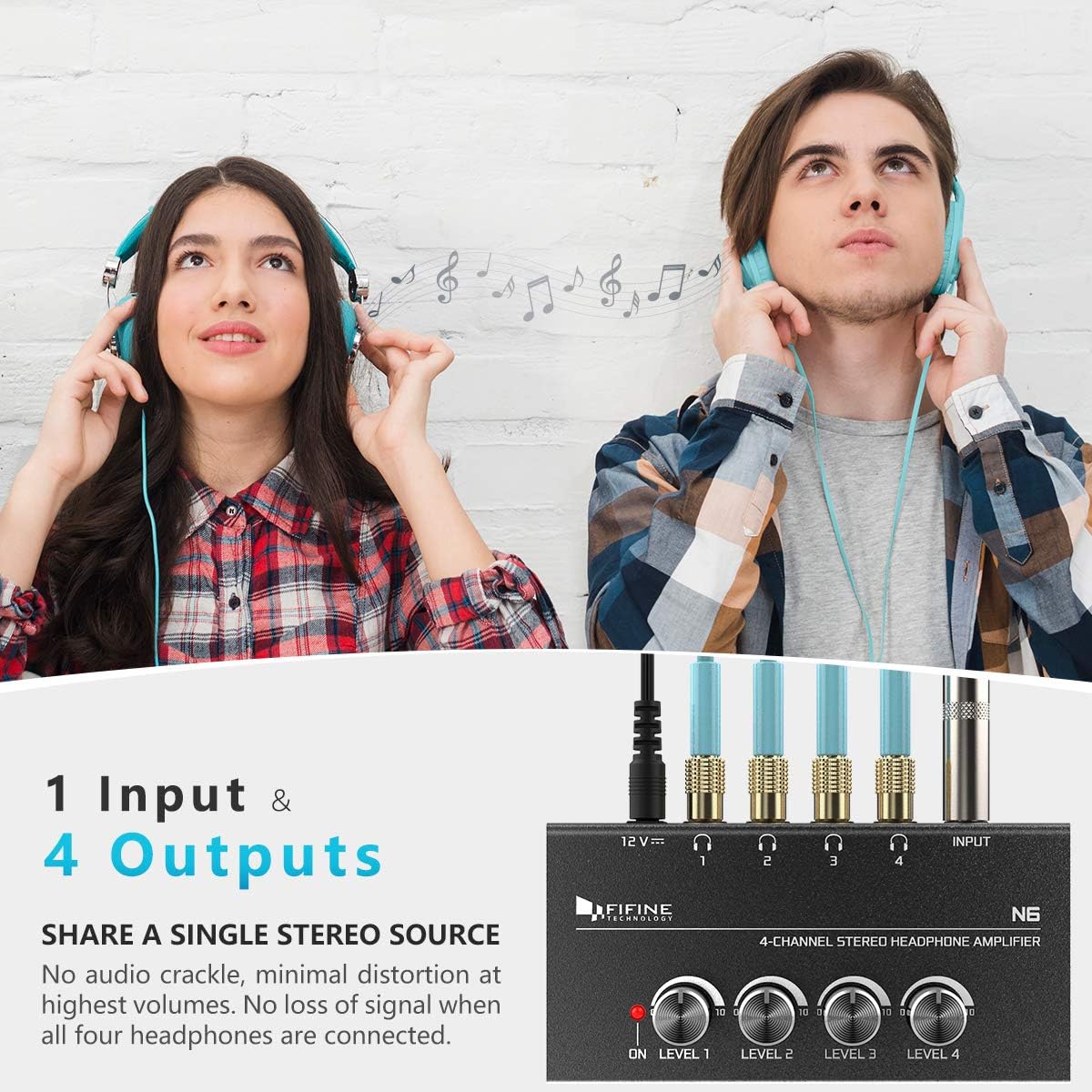 Fifine QuadBoost: 4-Channel Metal Stereo Amp