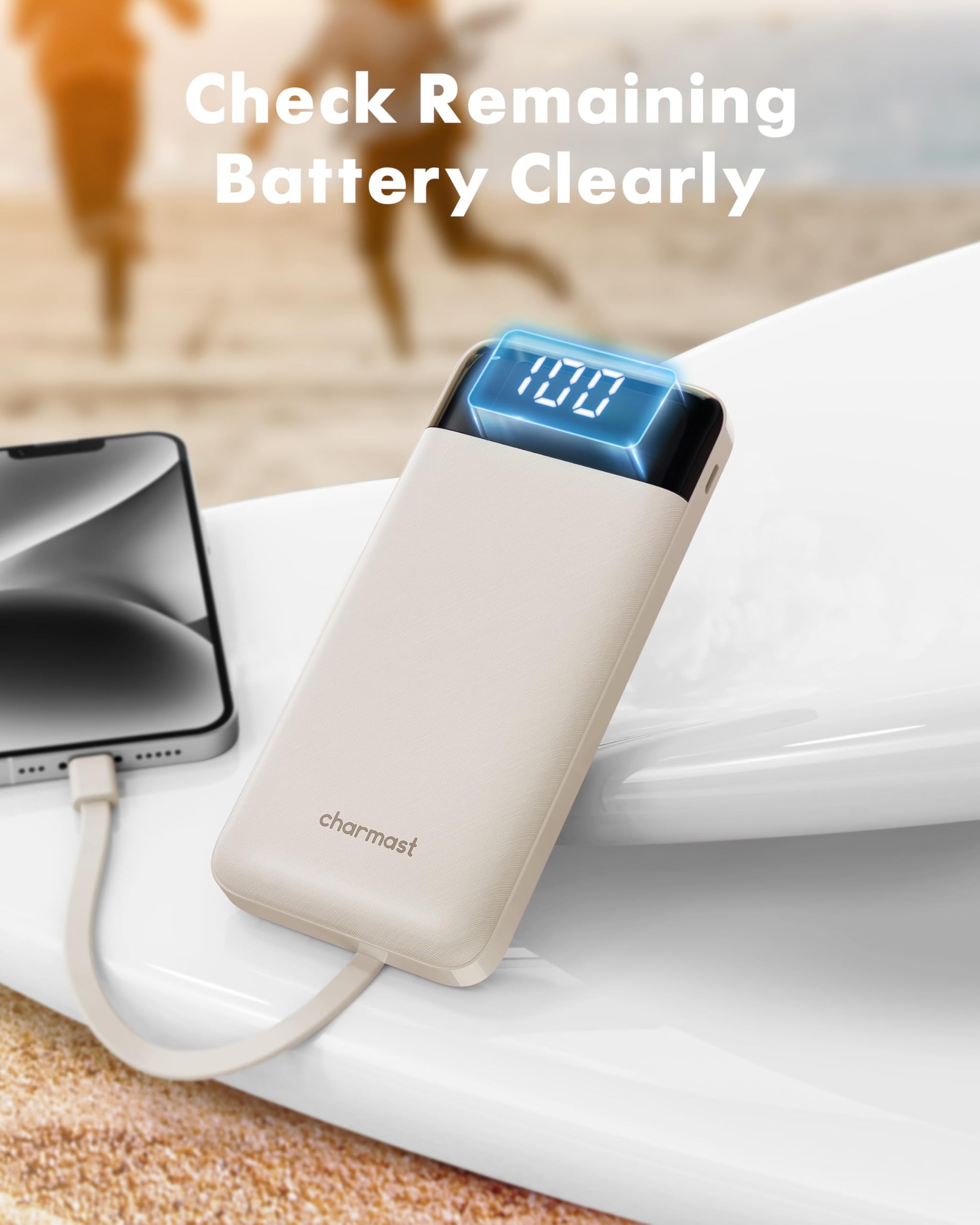 TravelMax 10K: Slim Power Bank w/ Built-in Cables - Small Enterprise
