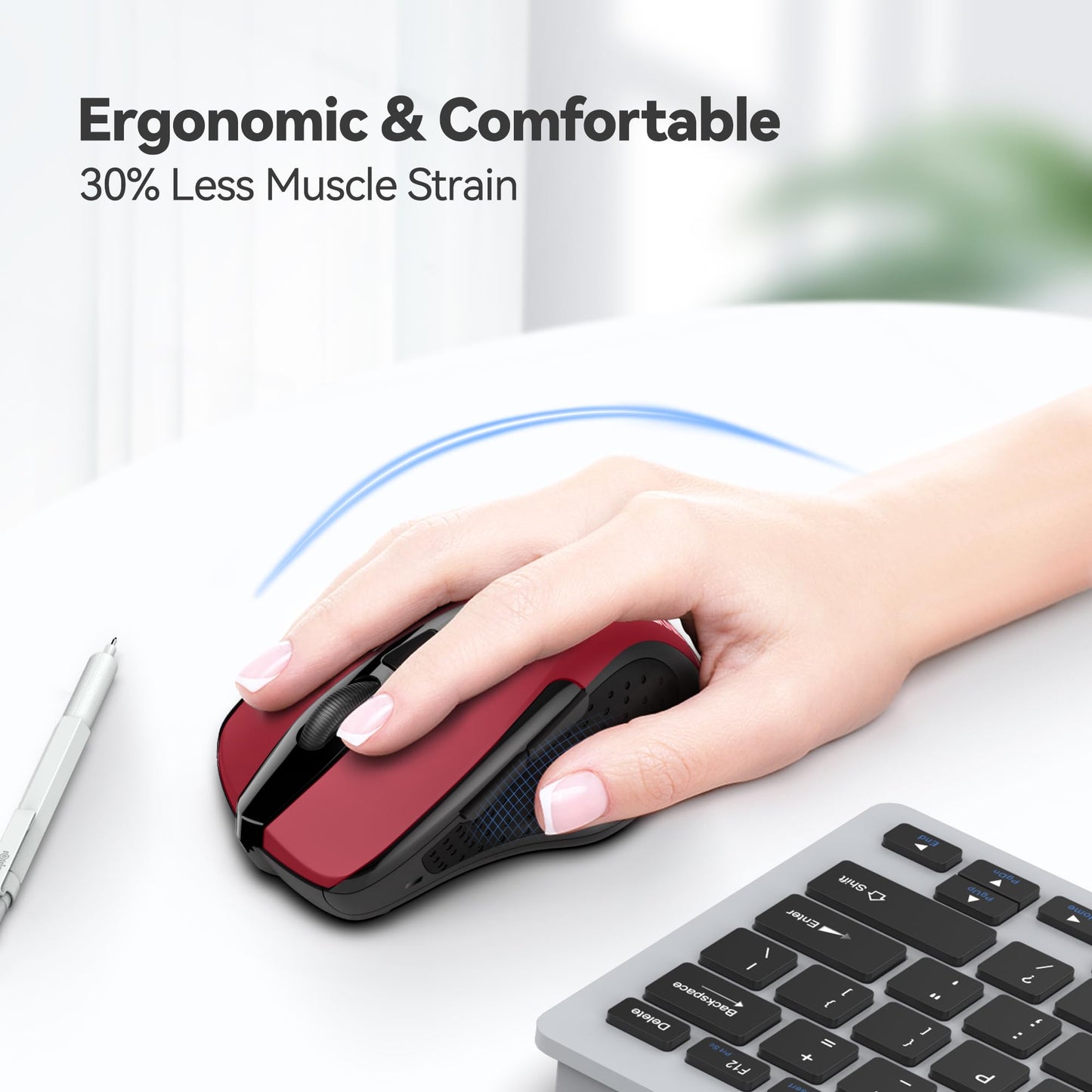 ErgoGlide Wireless: 6-Button, 2600 DPI, 24-Month Power