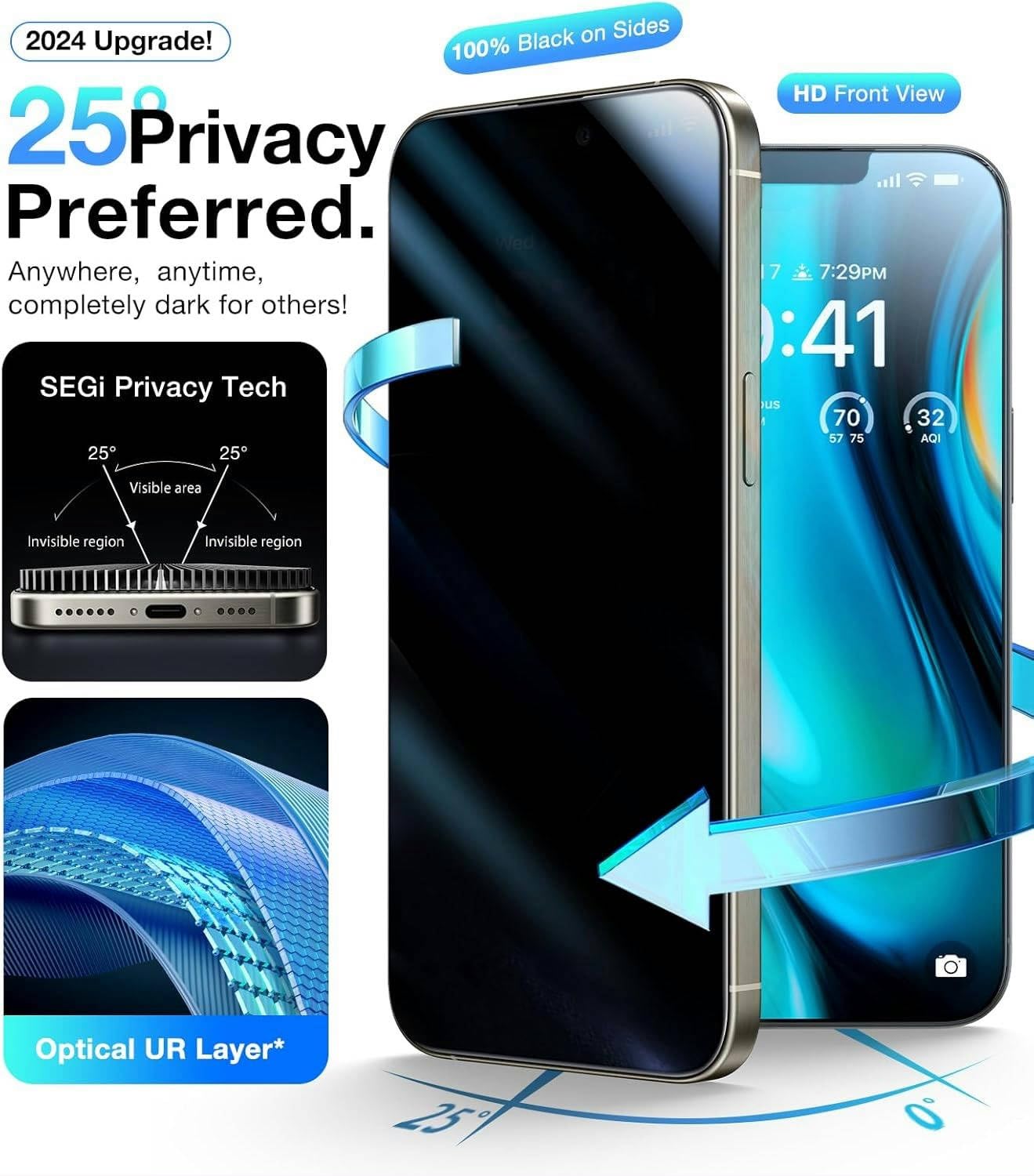 UltraGlass 9H+ Privacy Shield for iPhone 16 - Small Enterprise