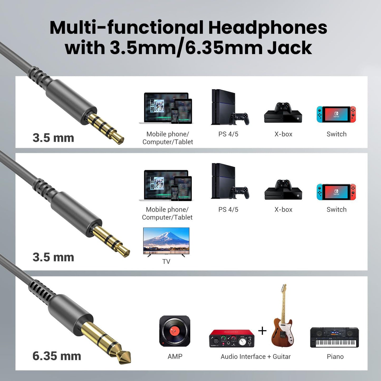 OneOdio Pro DJ Studio Over-Ear Headphones - Black