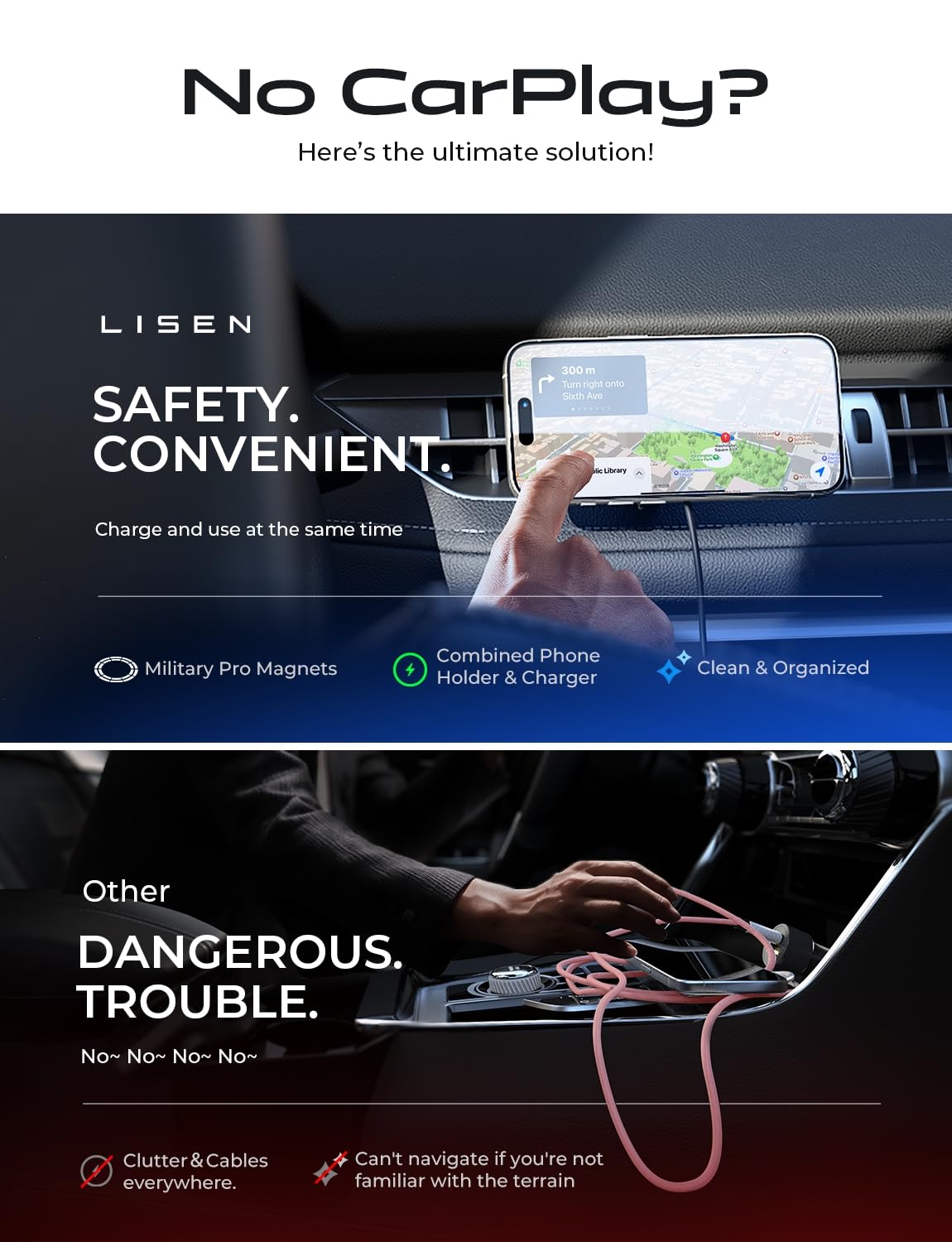 LISEN MagSafe 15W Wireless Car Charger Mount - Small Enterprise