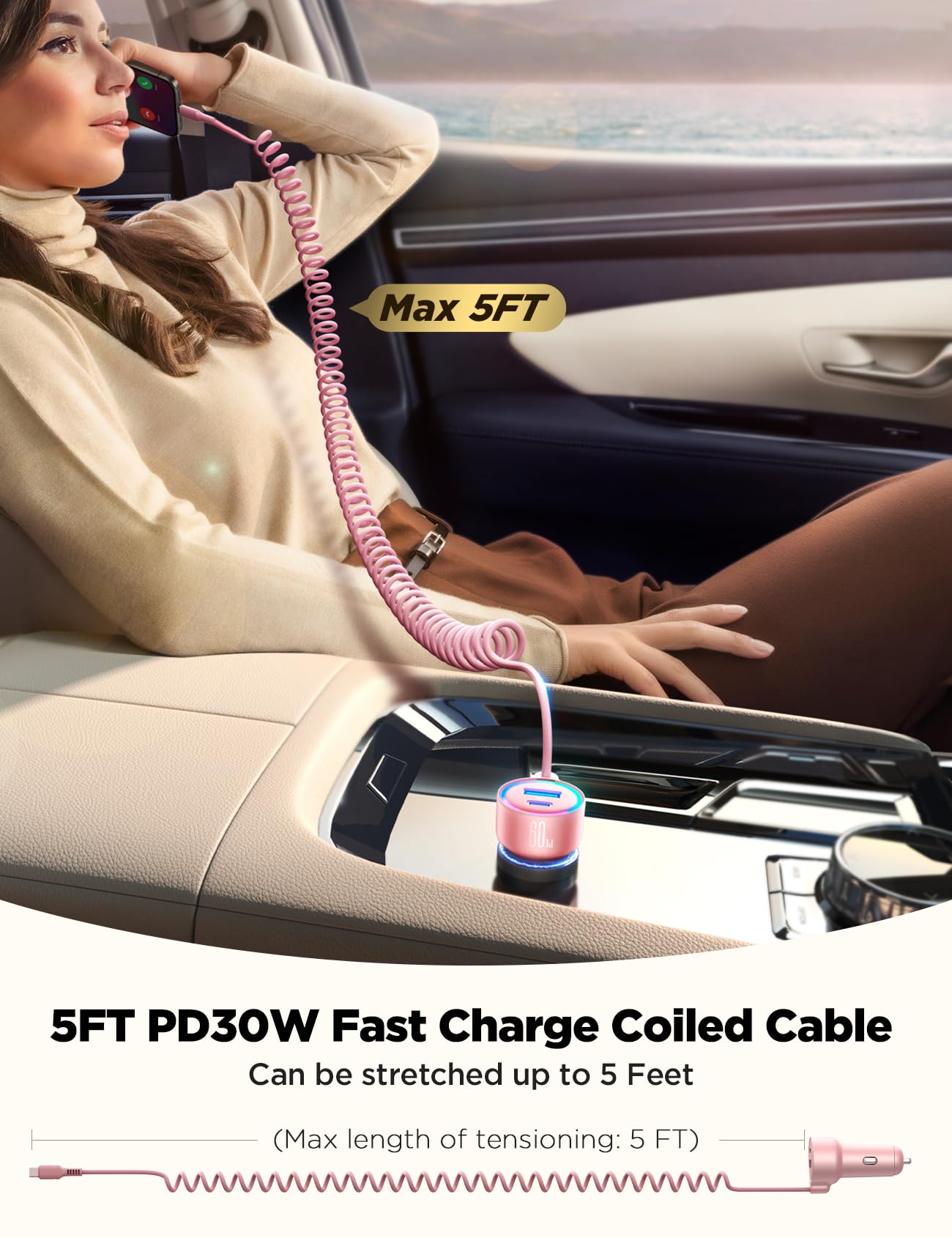 TurboCharge 72W Car Adapter: iPhone & Galaxy Ready!