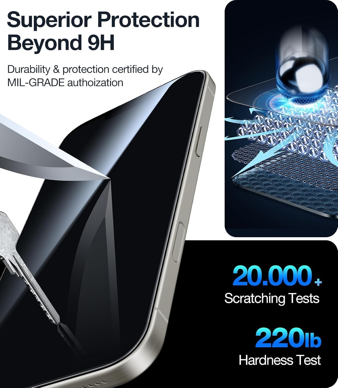 UltraGlass 9H+ Privacy Shield for iPhone 16 - Small Enterprise