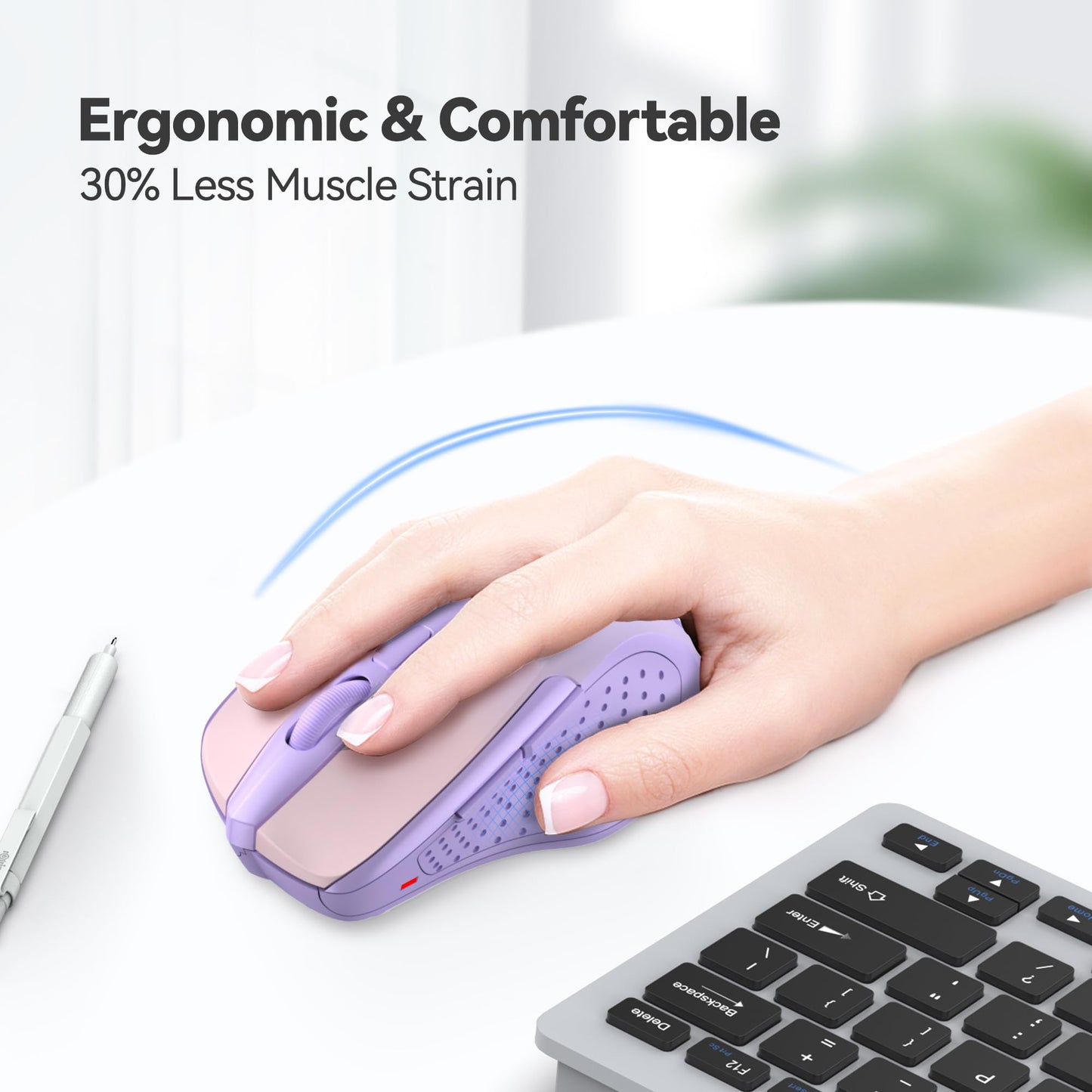 ErgoGlide Wireless: 6-Button, 2600 DPI, 24-Month Power