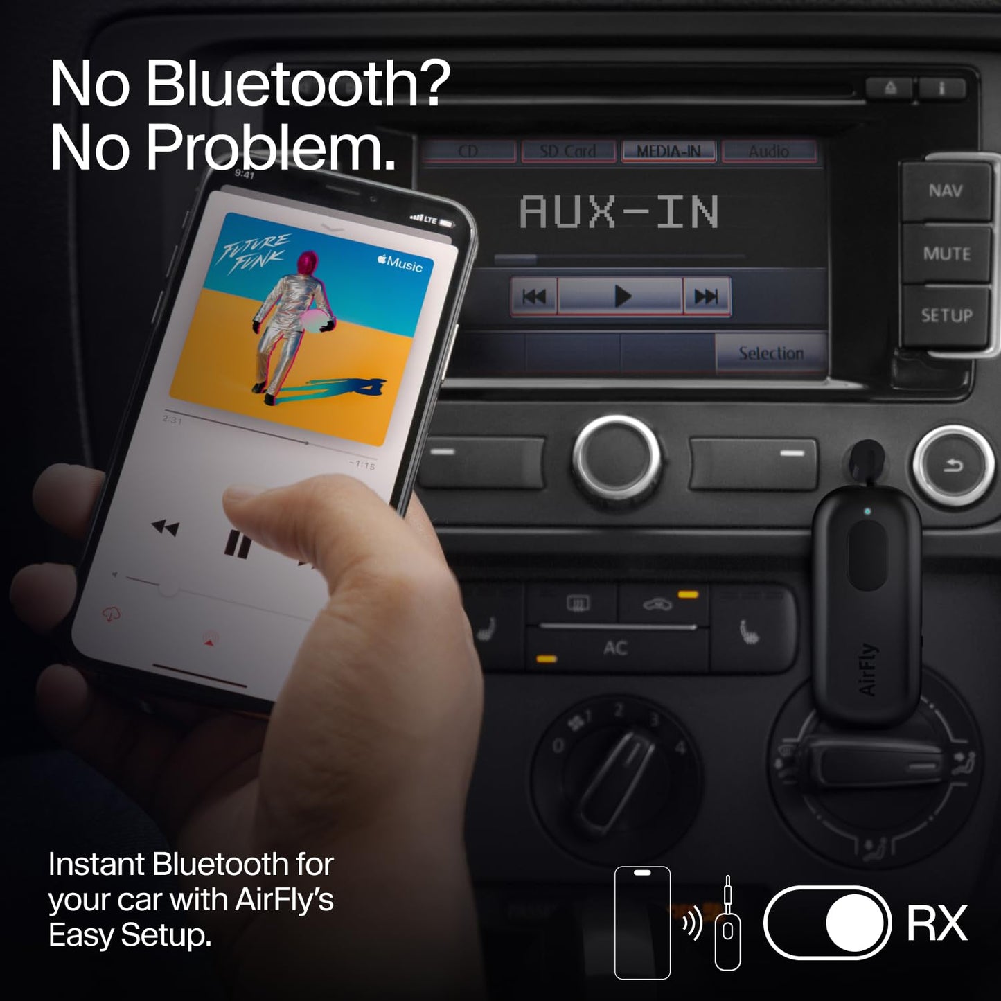 Twelve South AirFly SE | Bluetooth Wireless Audio Transmitter Adapter for AirPods/Headphones, 20+ Hr Battery, Works with 3.5mm aux Jacks on Airplanes, TVs, Gym Equipment, and Travel - Small Enterprise