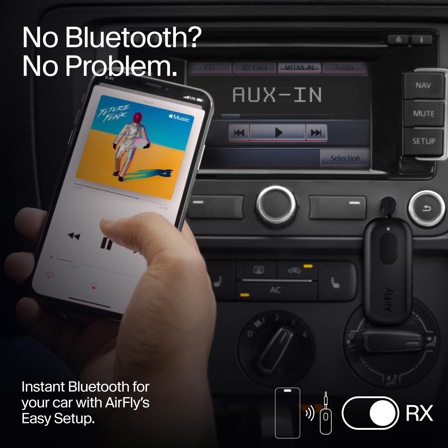 Twelve South AirFly SE | Bluetooth Wireless Audio Transmitter Adapter for AirPods/Headphones, 20+ Hr Battery, Works with 3.5mm aux Jacks on Airplanes, TVs, Gym Equipment, and Travel - Small Enterprise