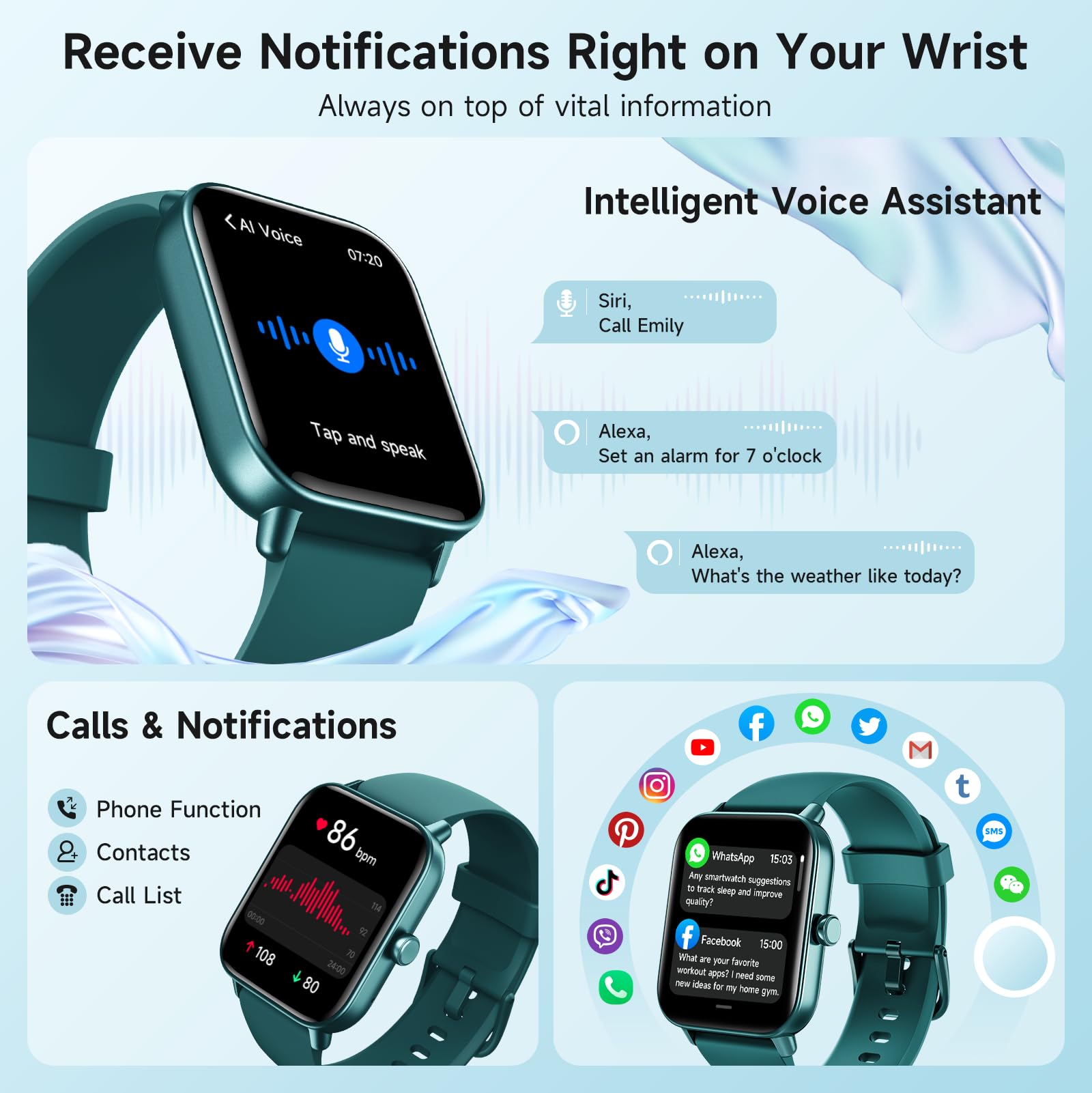 FemmeFit Smartwatch: Alexa, Waterproof, 100+ Sports - Small Enterprise