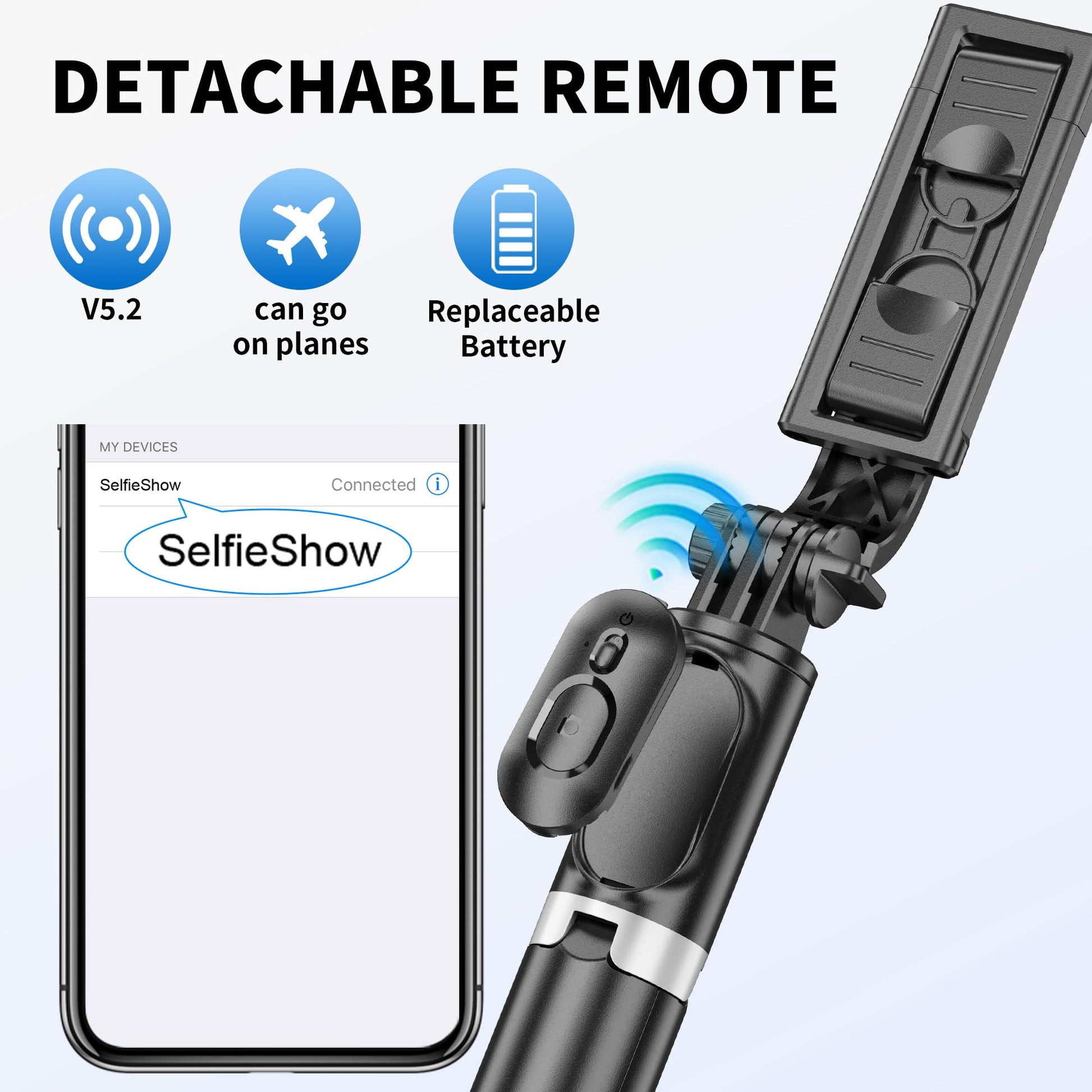 SelfieStickPro 41 with wireless remote and tripod stand for all phone models. - Small Enterprise