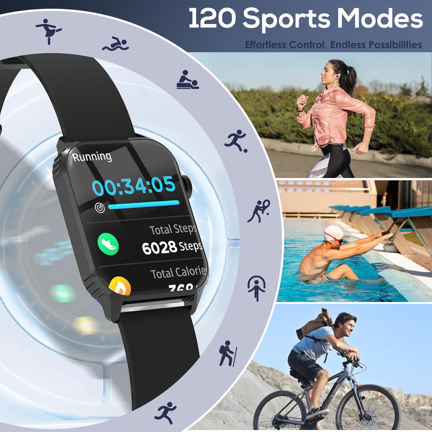 SportSmart Watch - 120 Modes - Small Enterprise