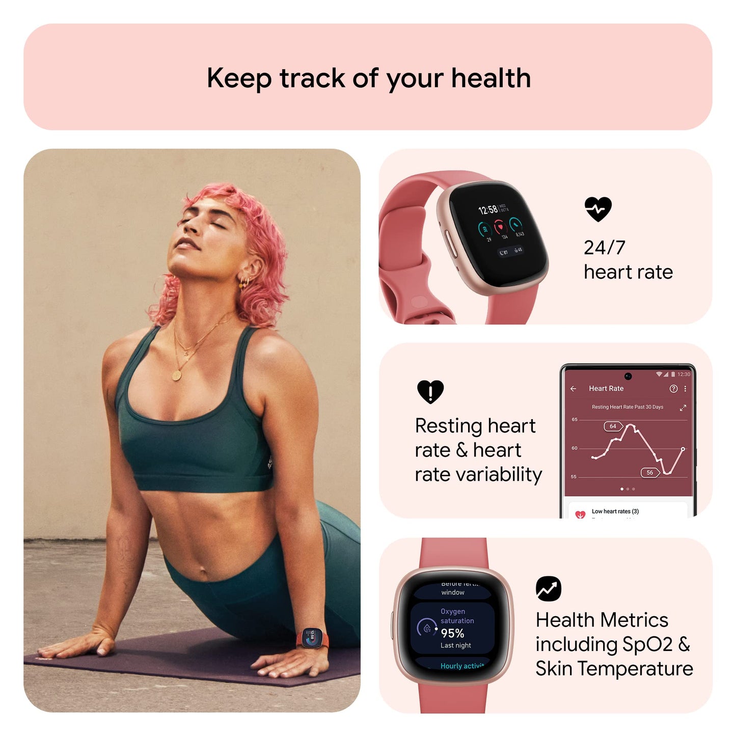 Fitbit Versa 4 Smartwatch - Health & Fitness Companion - Small Enterprise