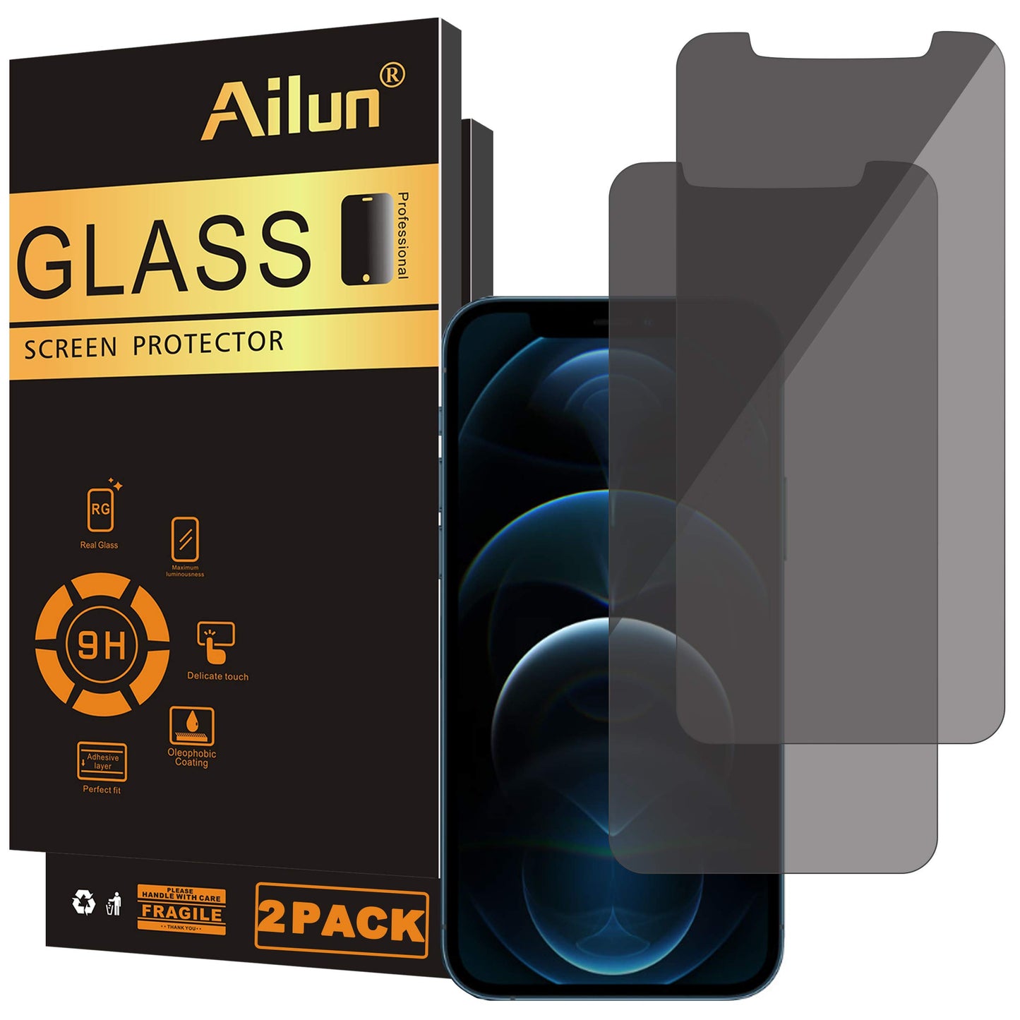 Ailun iPhone Privacy Glass 3-Pack - 6.1 Security - Small Enterprise