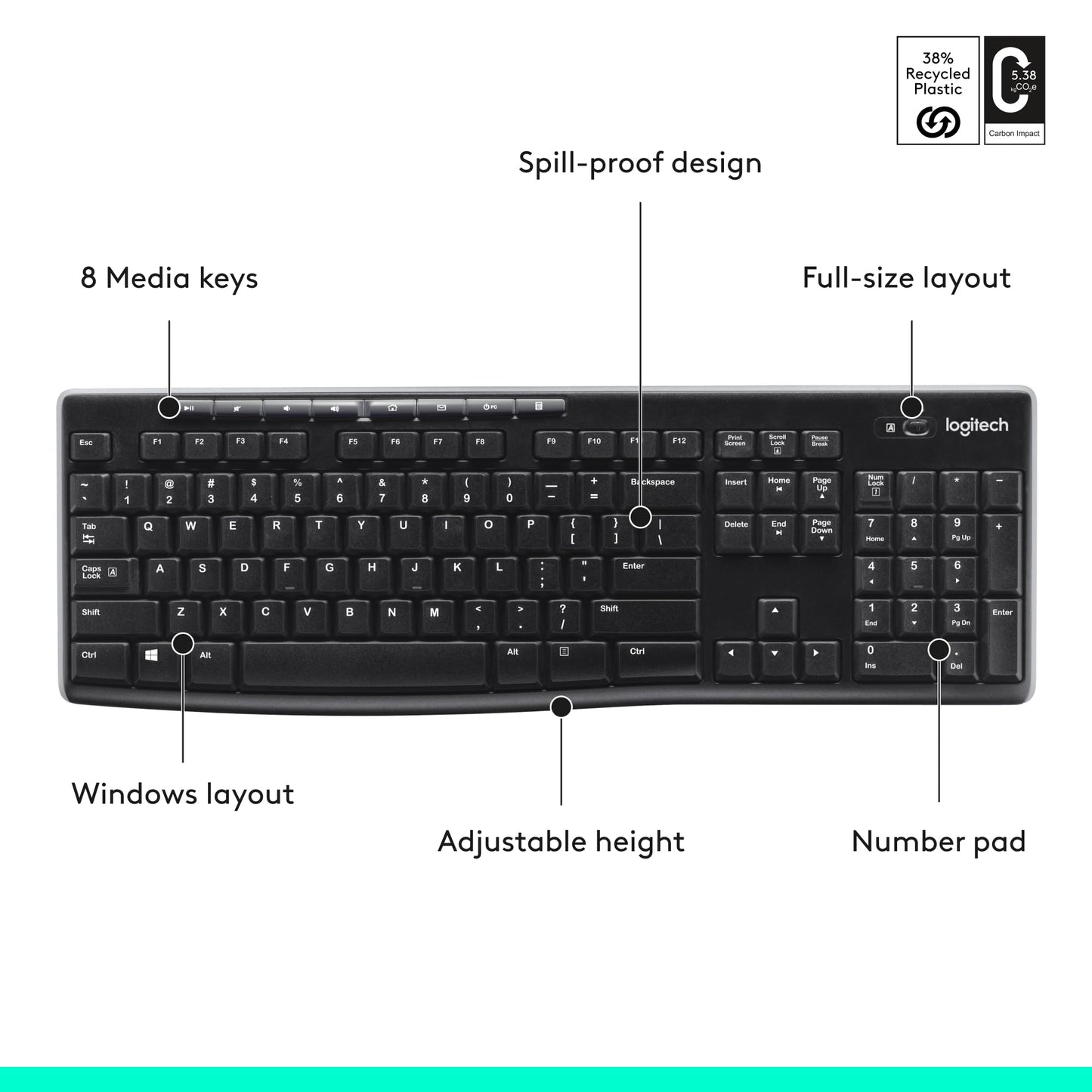 Logitech MK270 Wireless Keyboard-Mouse Duo - Black