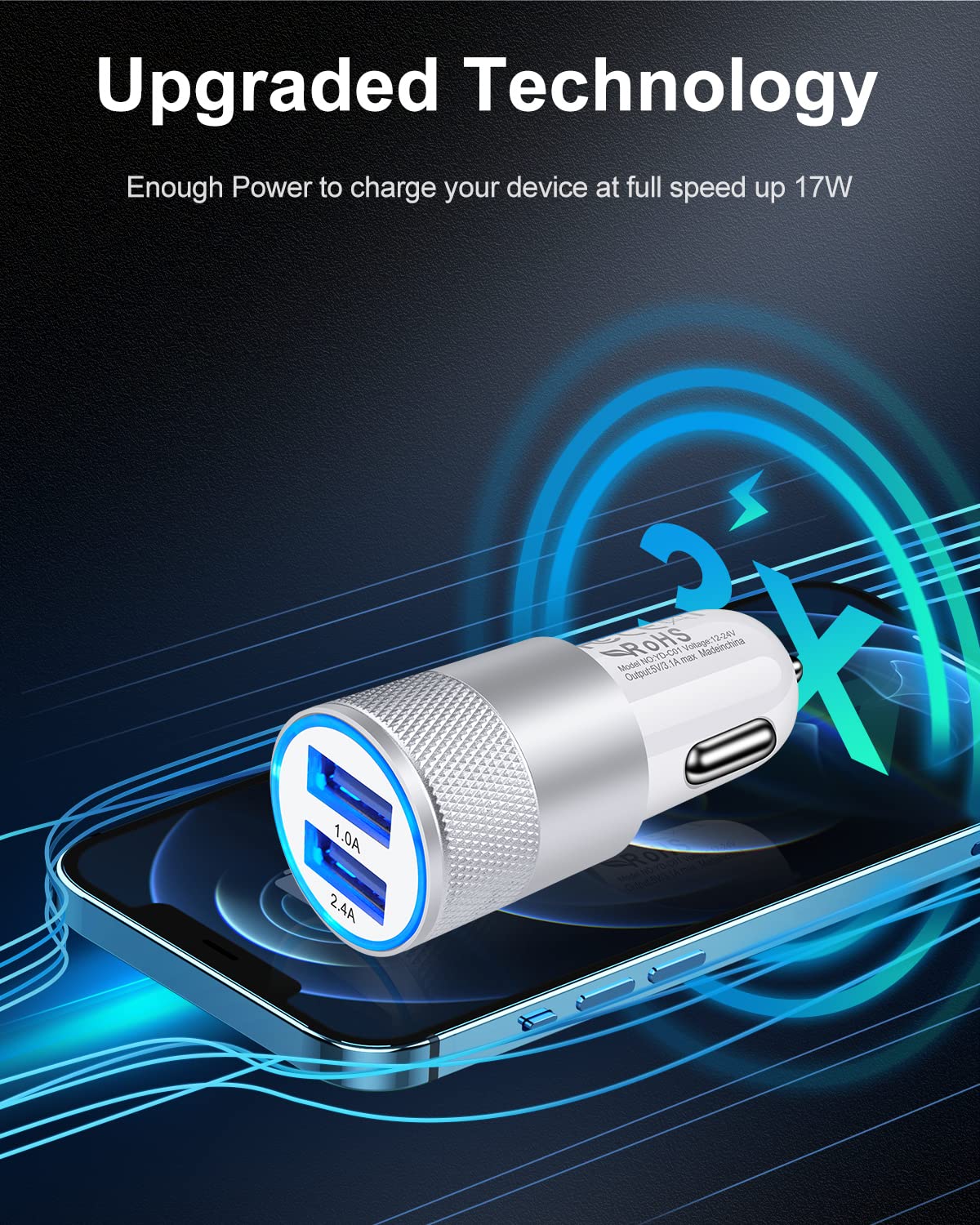 DualBoost Car Charger: Fast 3.4A 2-Pack USB Adapter