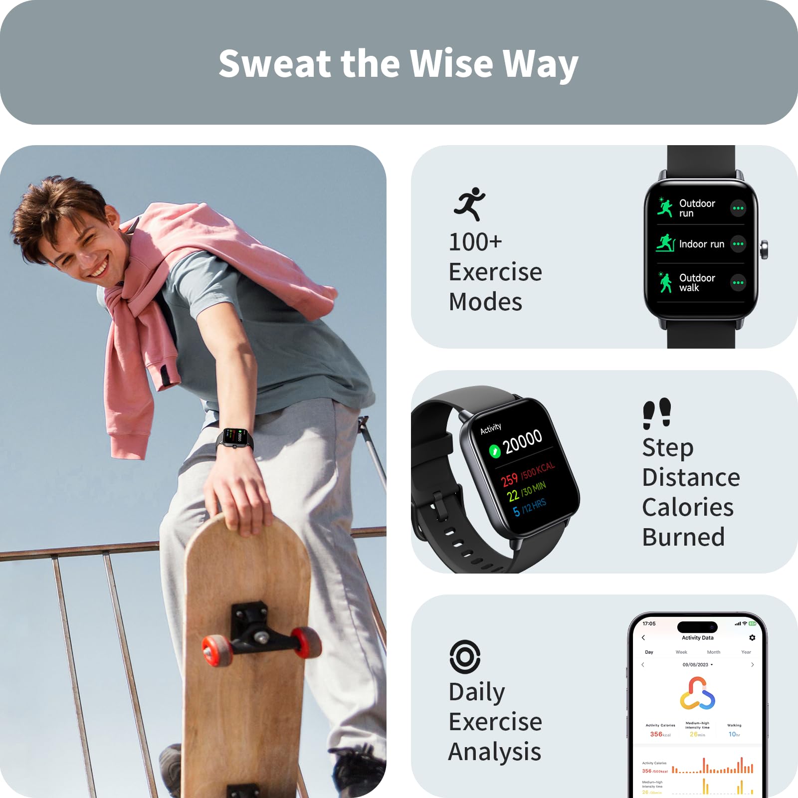 FemmeFit Smartwatch: Alexa, Waterproof, 100+ Sports - Small Enterprise