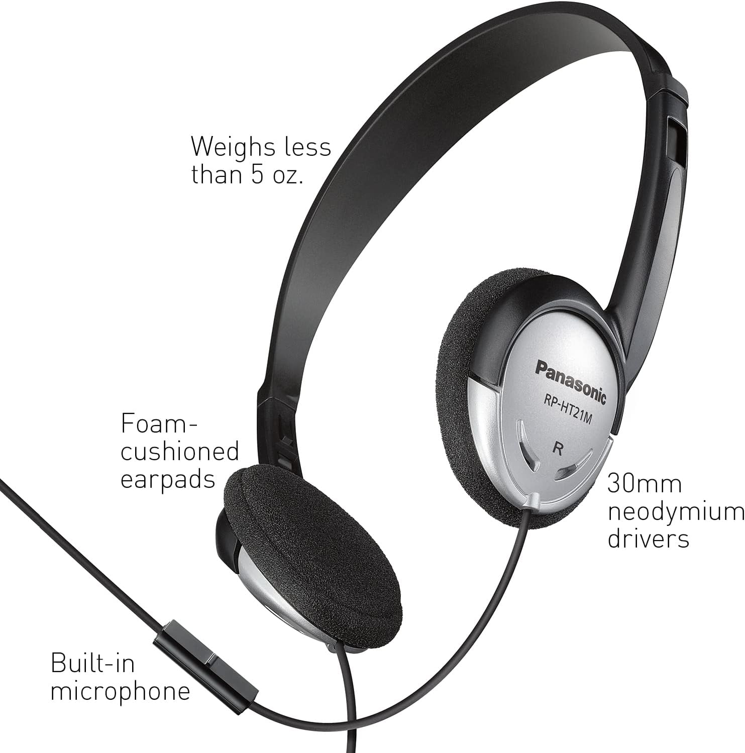 Panasonic RP-HT161-K: Lightweight Bass-Enhanced Headphones - Small Enterprise