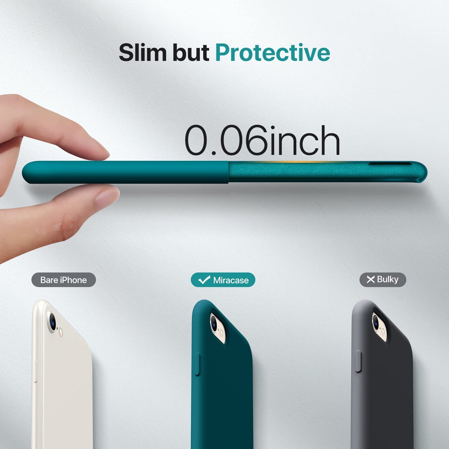 Miracase Capri Blue Slim Shockproof iPhone Case