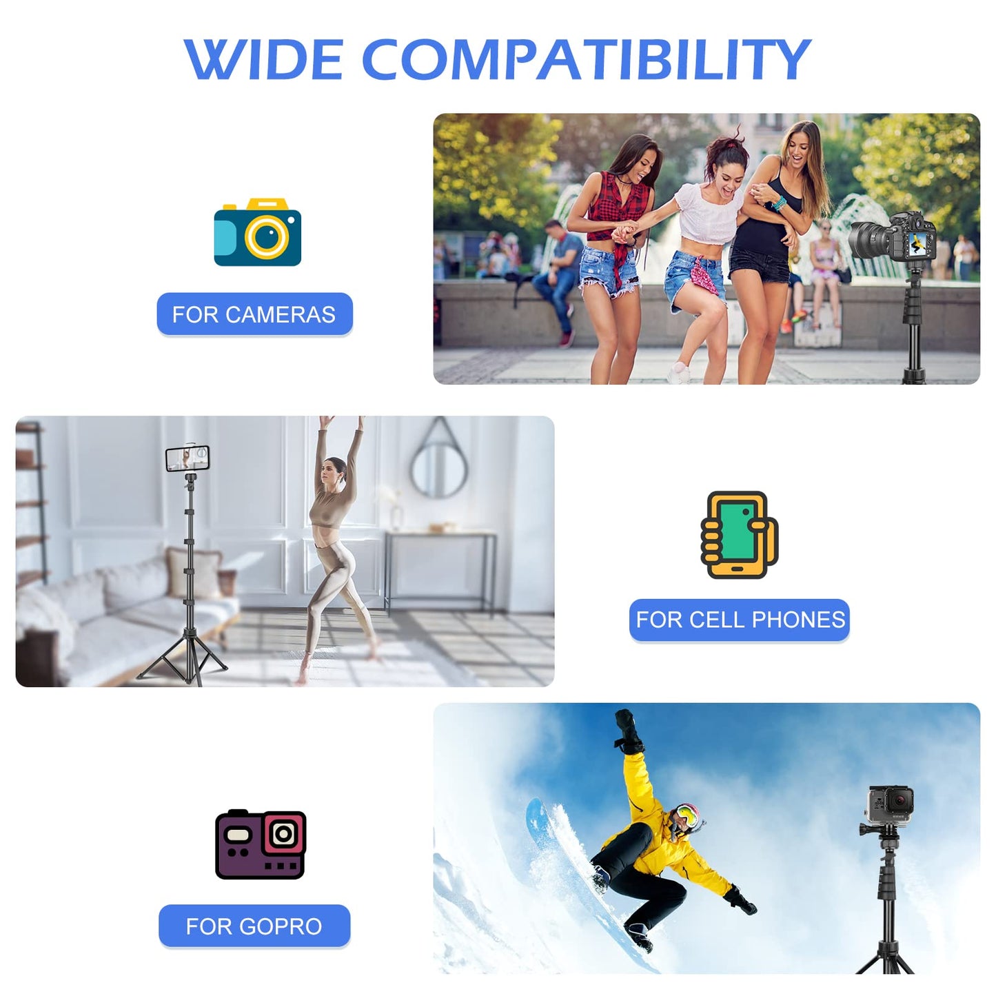 SENSYNE ProTripod: 62 Selfie Stick & Stand - Small Enterprise