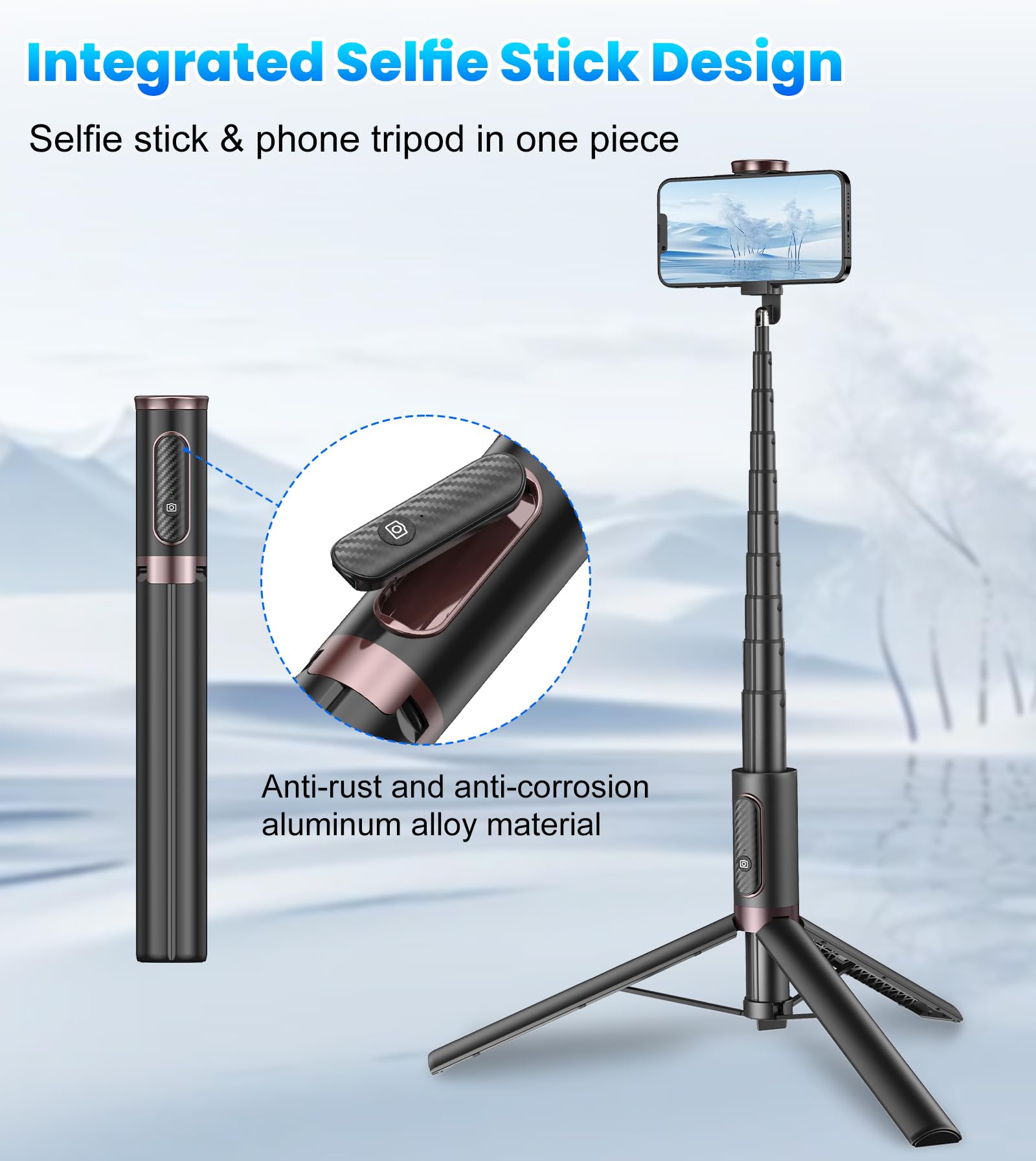 TONEOF MagFlex 68 Tripod Selfie Stick - Beige Gray - Small Enterprise