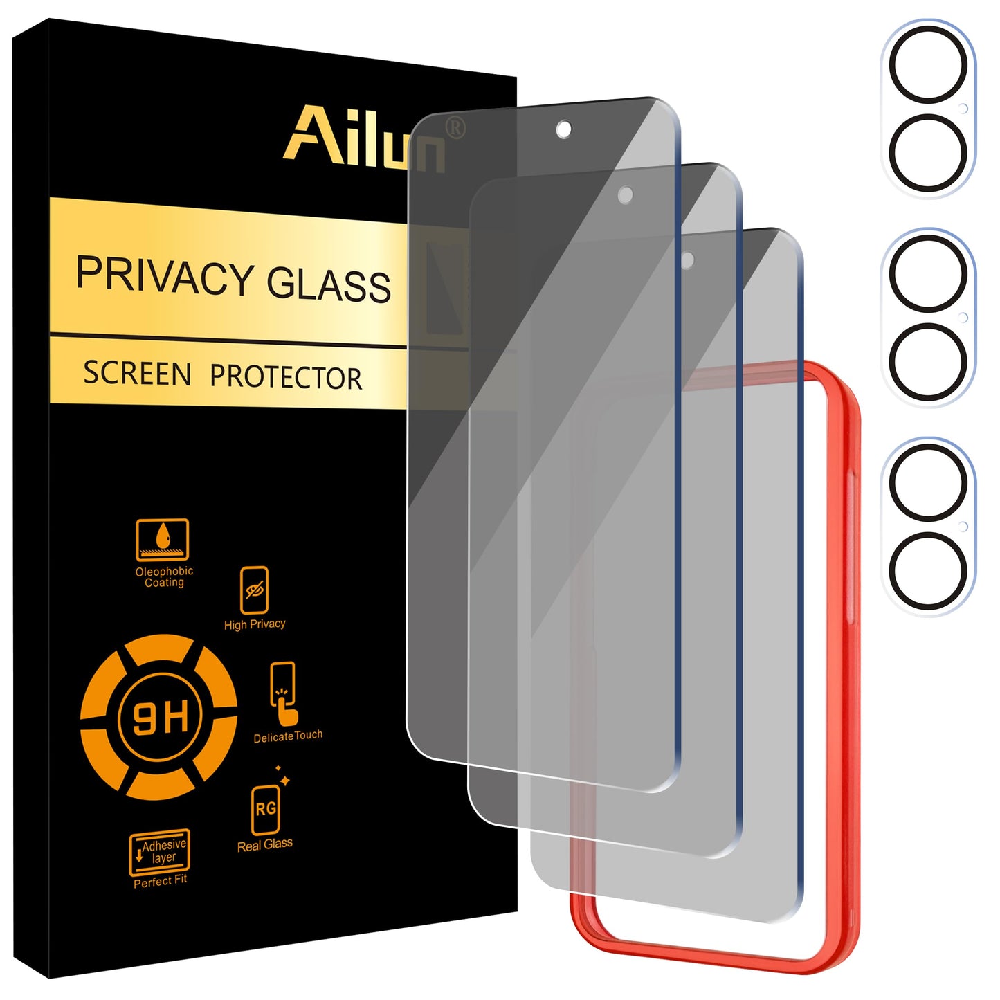 Ailun iPhone 16 Privacy & Lens Protector 3-Pack - Small Enterprise