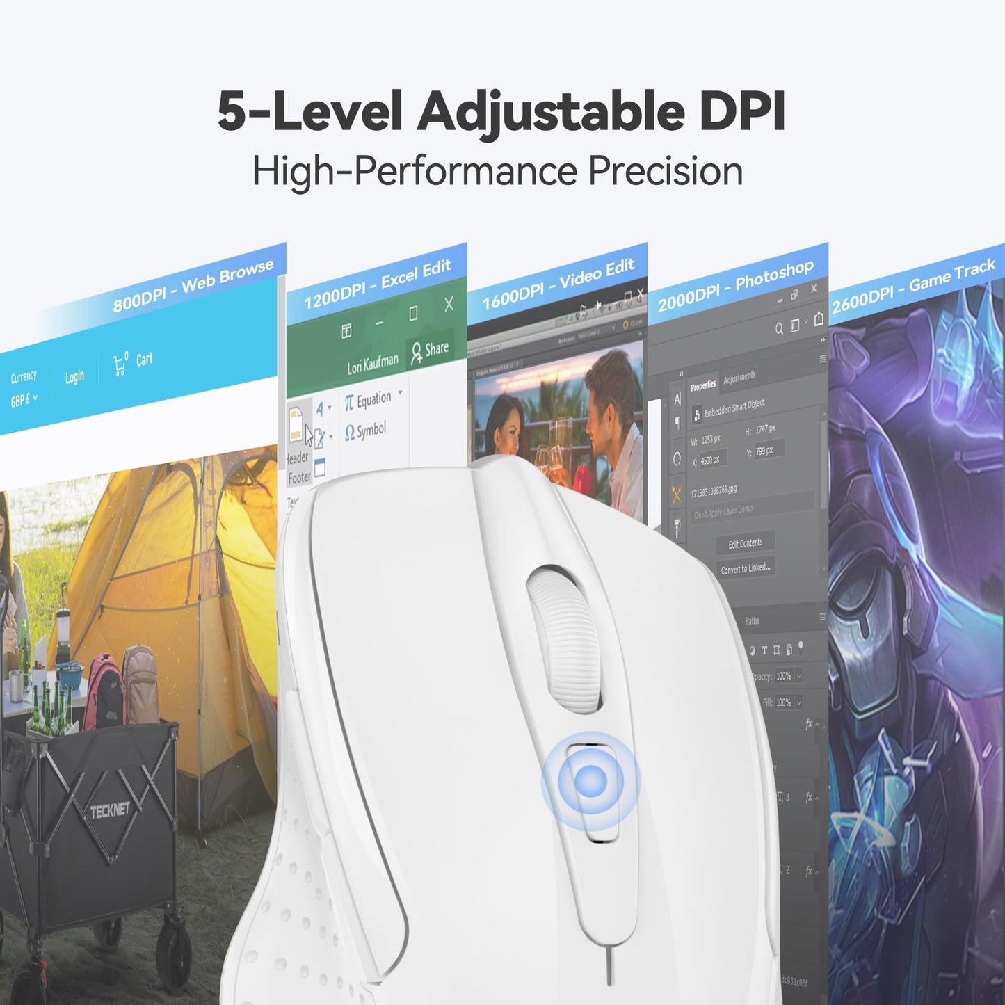 ErgoGlide Wireless: 6-Button, 2600 DPI, 24-Month Power