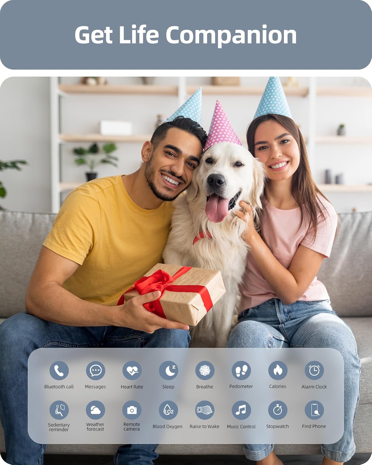 Smart Watch for Men Women(Answer/Make Calls), HD Screen Fitness Tracker IP68 Waterproof 100+ Sport Modes, Heart Rate Sleep Monitor, Pedometer, Smartwatch for Android Phones/Iphone Compatible