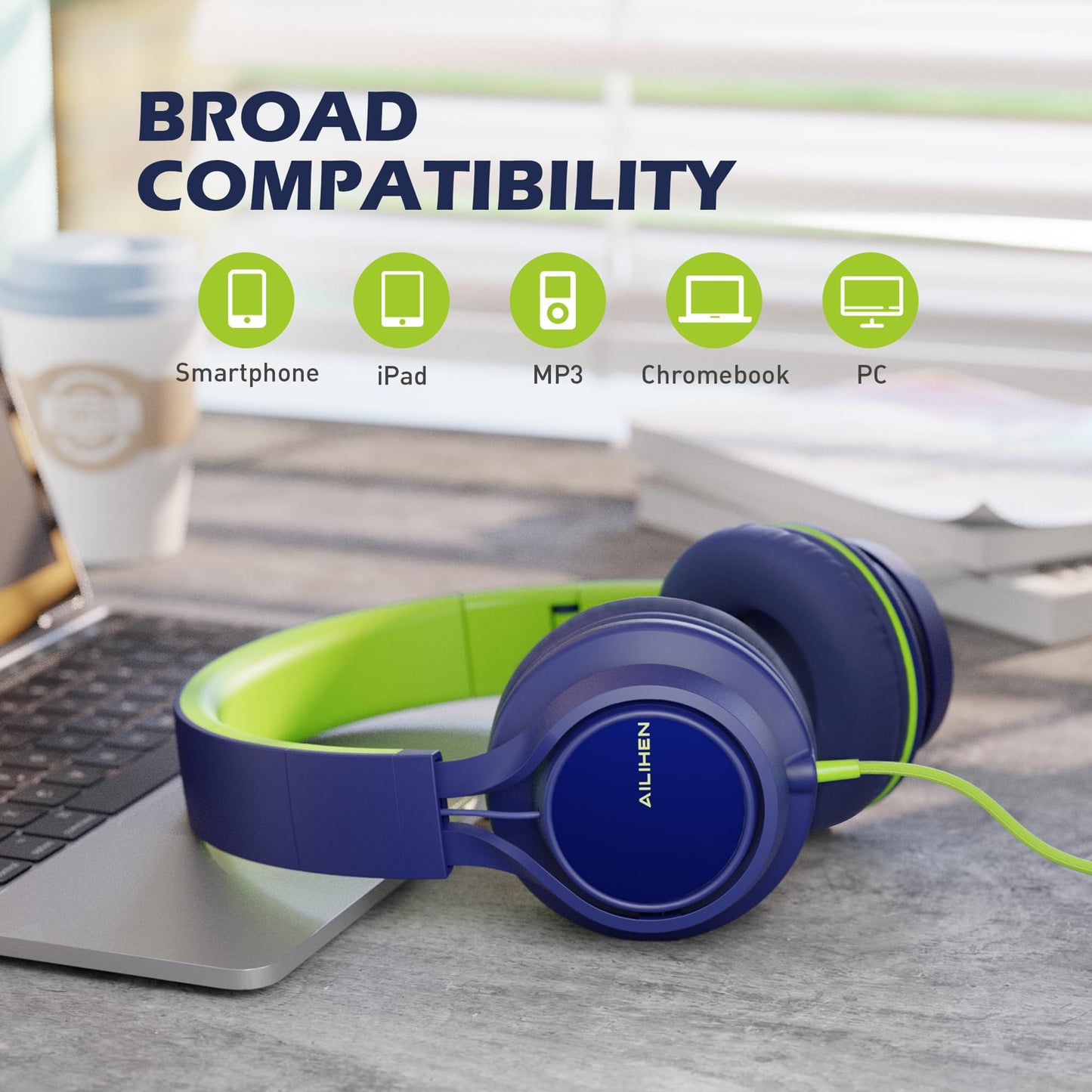 KidTunes Headset - Black Blue - Small Enterprise