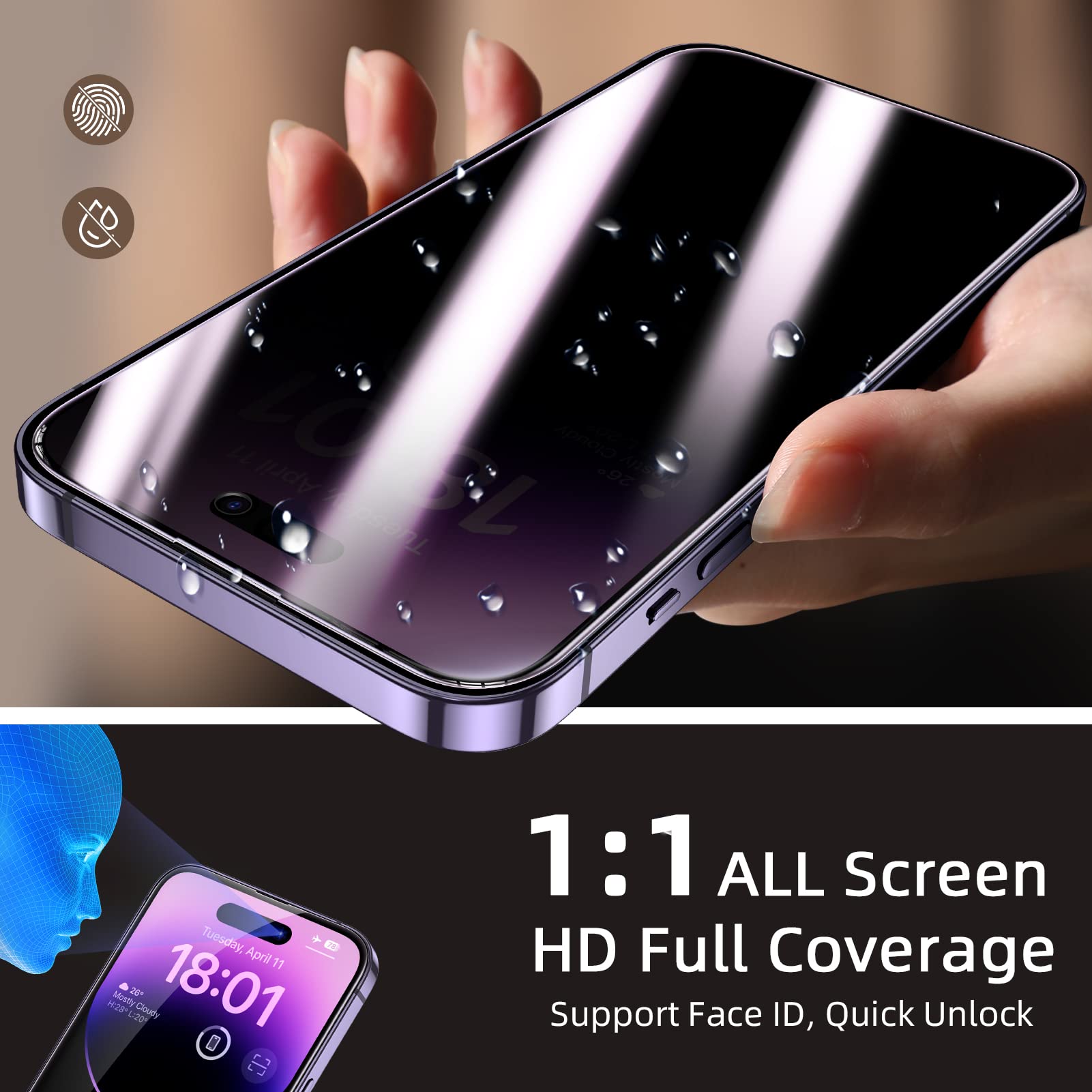 Ruwa Guard: Privacy Screen Protector for iPhone 13/14 - Small Enterprise