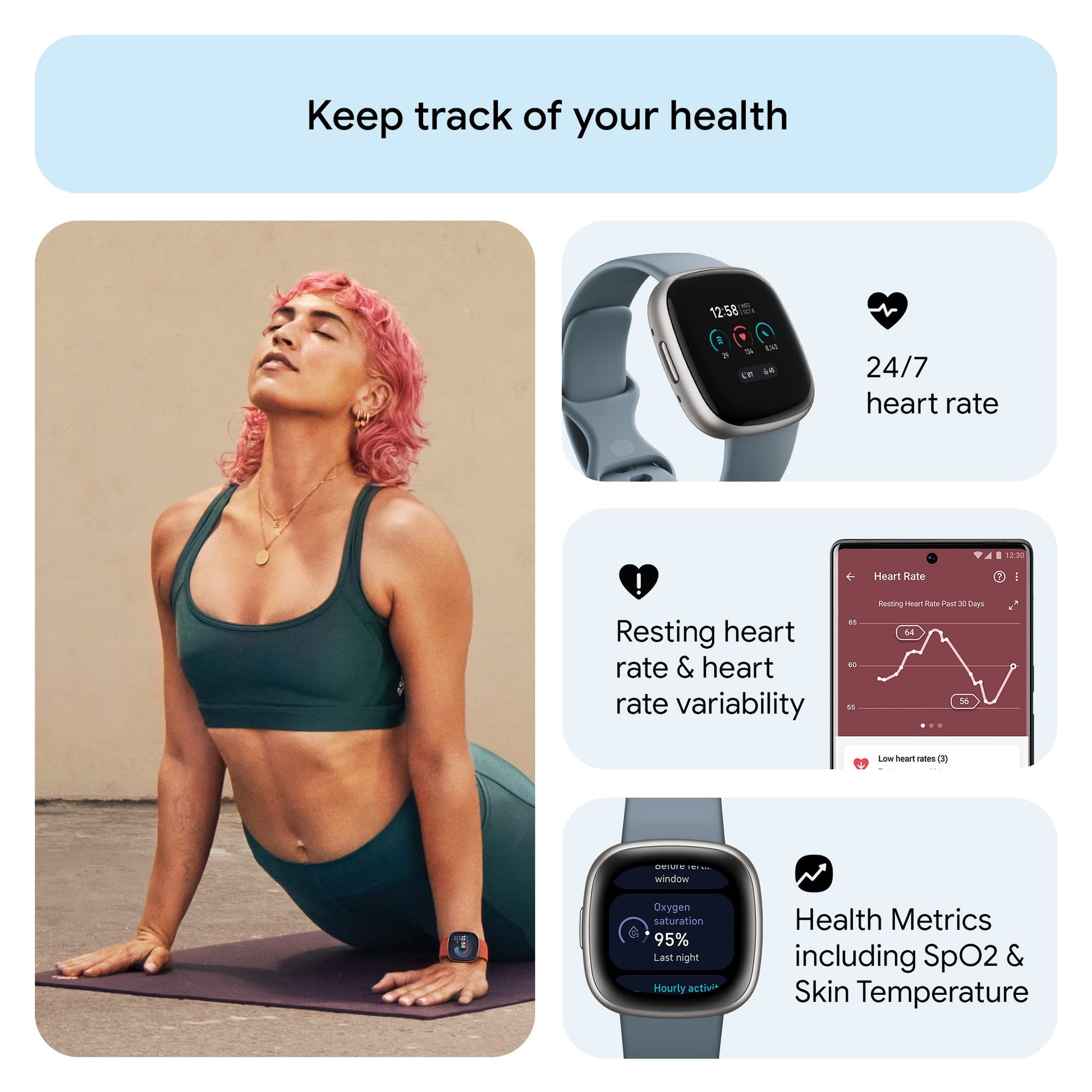 Fitbit Versa 4 Smartwatch - Health & Fitness Companion - Small Enterprise