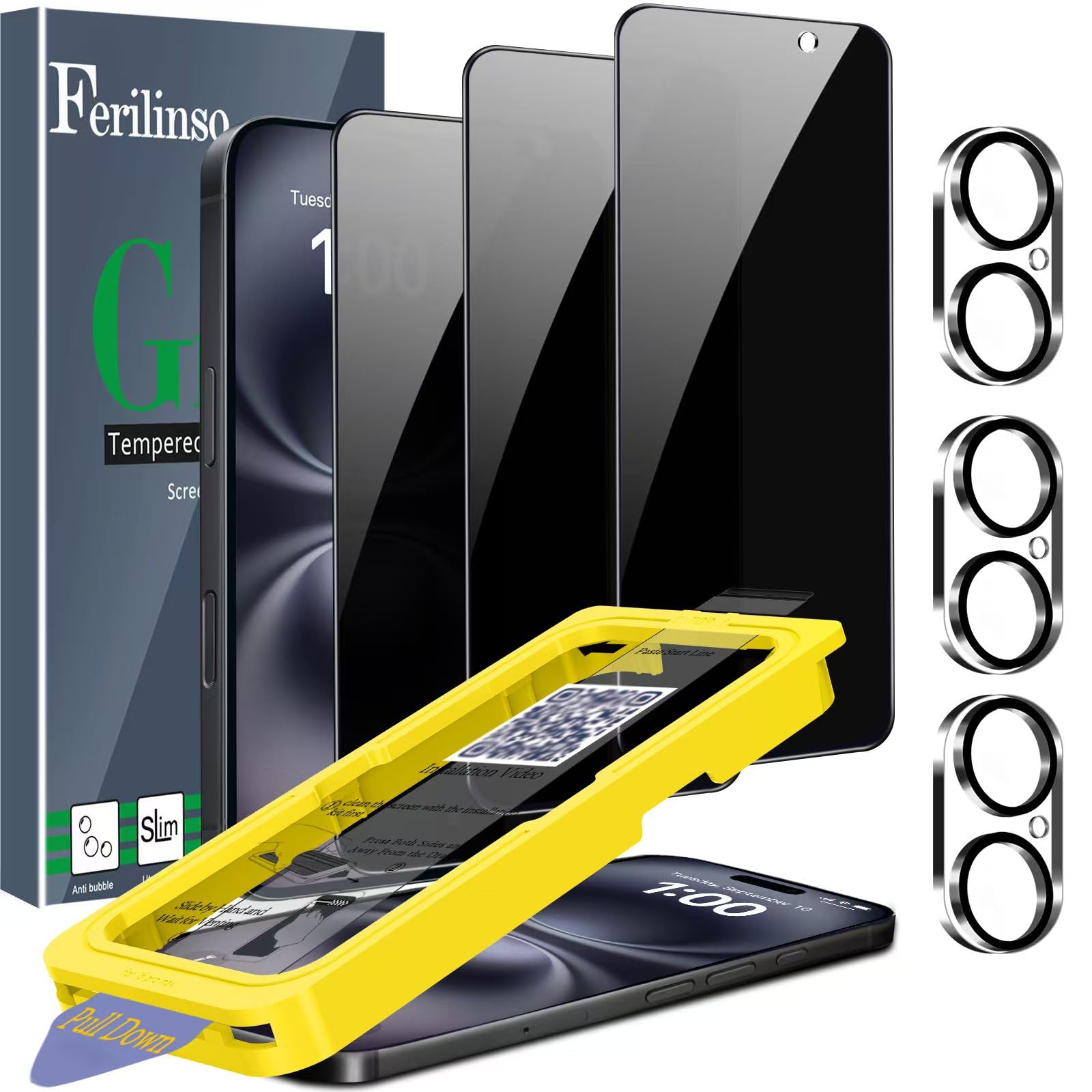 Ferilinso Privacy Screen Protector for iPhone - Small Enterprise