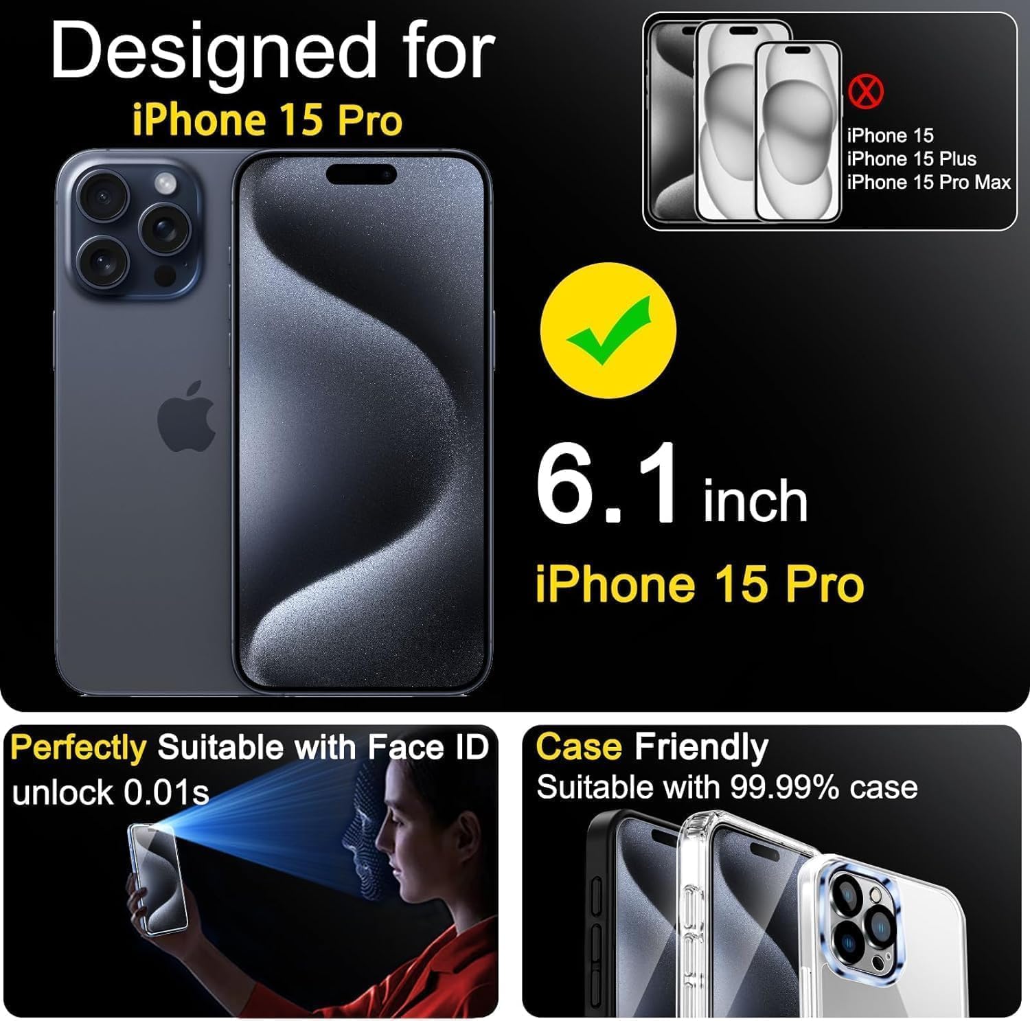 Ferilinso Privacy Screen Protector for iPhone - Small Enterprise