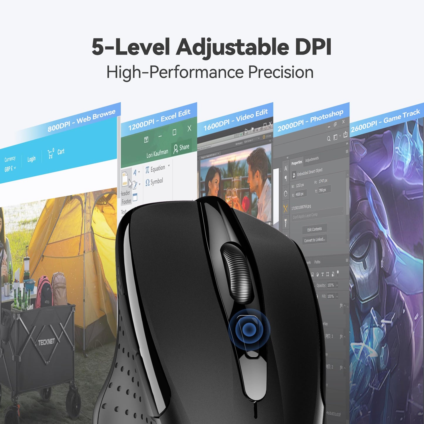 ErgoGlide Wireless: 6-Button, 2600 DPI, 24-Month Power