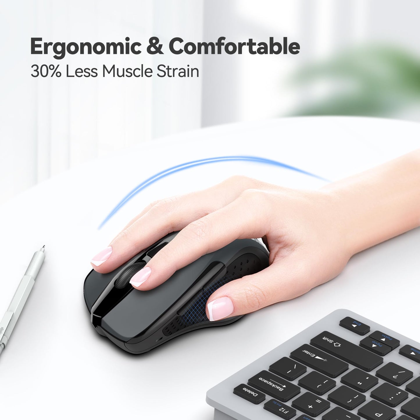 ErgoGlide Wireless: 6-Button, 2600 DPI, 24-Month Power